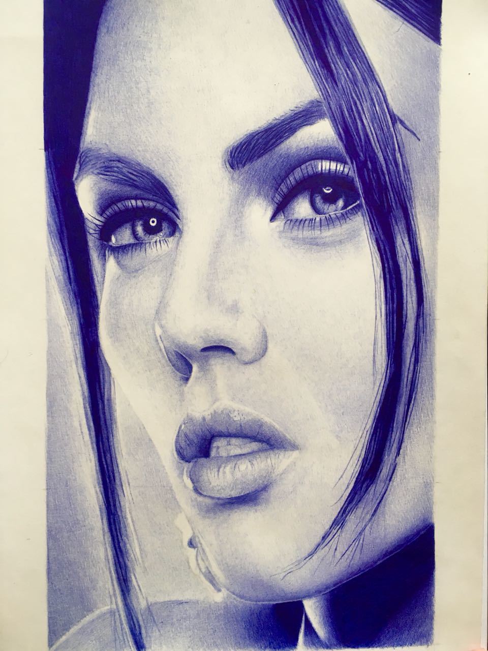 Ballpoint pen, A4 format - My, Ball pen, Portrait, Pen drawing, Girls