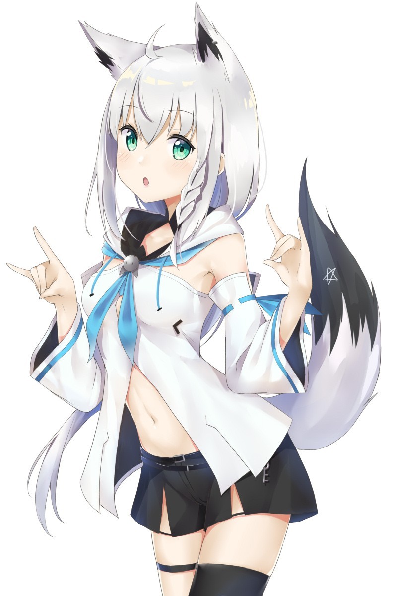 Shirakami Fubuki - Shirakami Fubuki, Danbooru, Длиннопост, Anime Art, Original Character, Animal Ears, Аниме, Virtual YouTuber