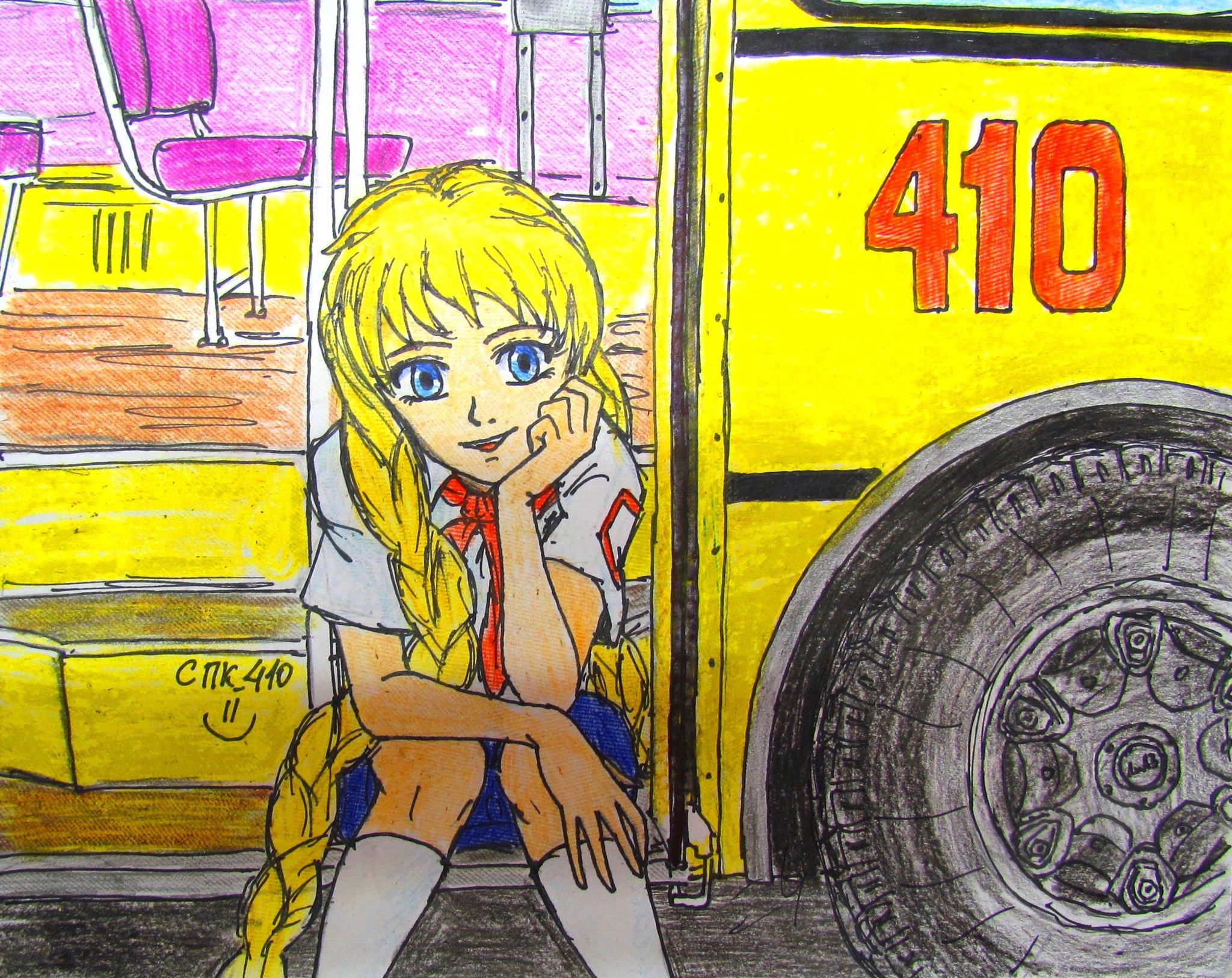 Hello! You're probably new? - Endless Summer (visual novel), Glorifying, Bus 410, Liaz-677, Camp owlet