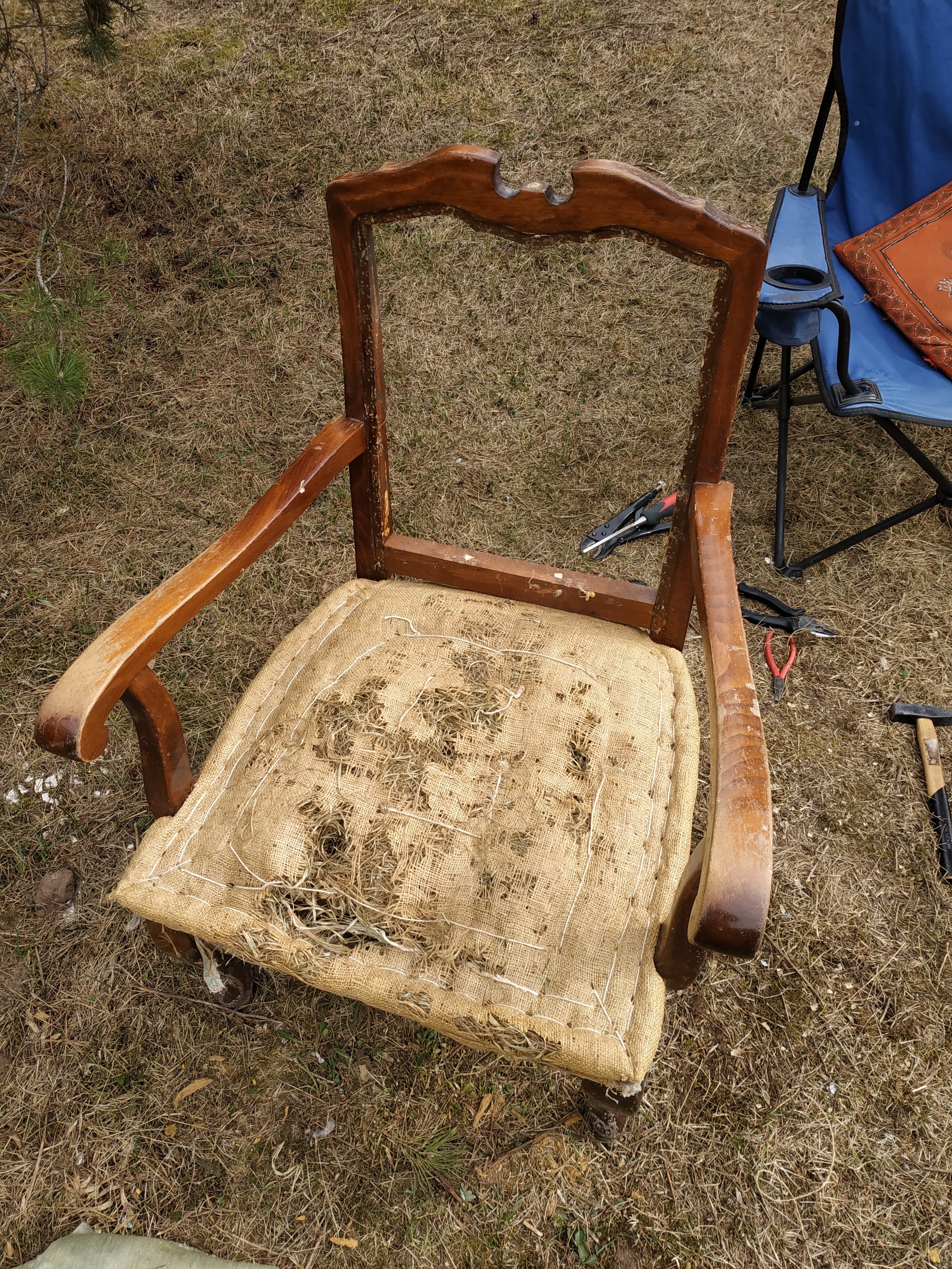 Amateurish restoration of old armchairs. - My, Restoration, Armchair, Workshop, Mat, Longpost