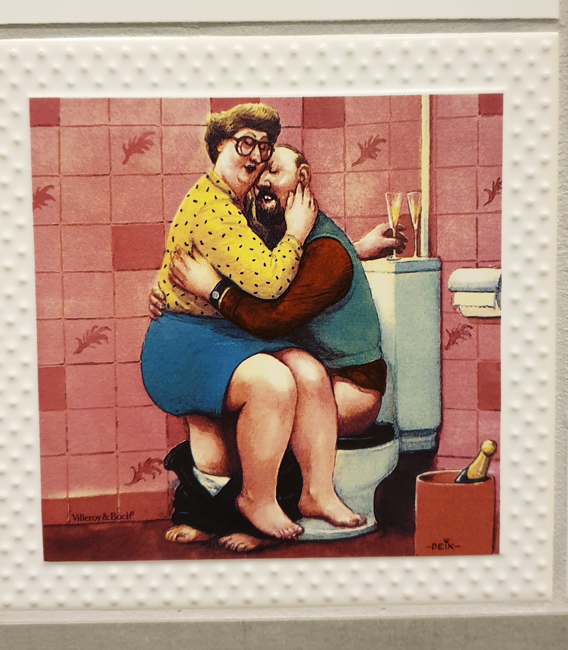 Outhouse humor. - My, Ceramic tile, Caricature, Toilet, Beer, Longpost, Humor