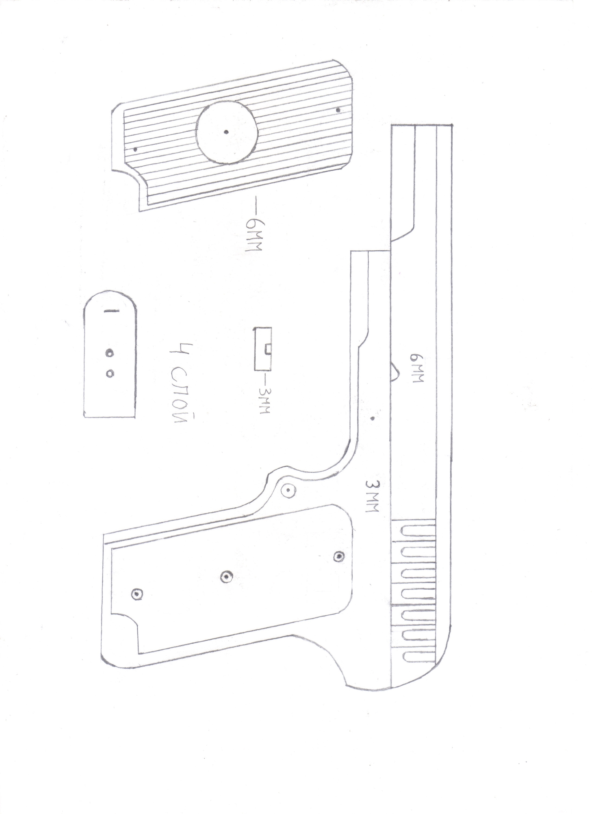 Деревянный пистолет с резинками своими руками чертежи