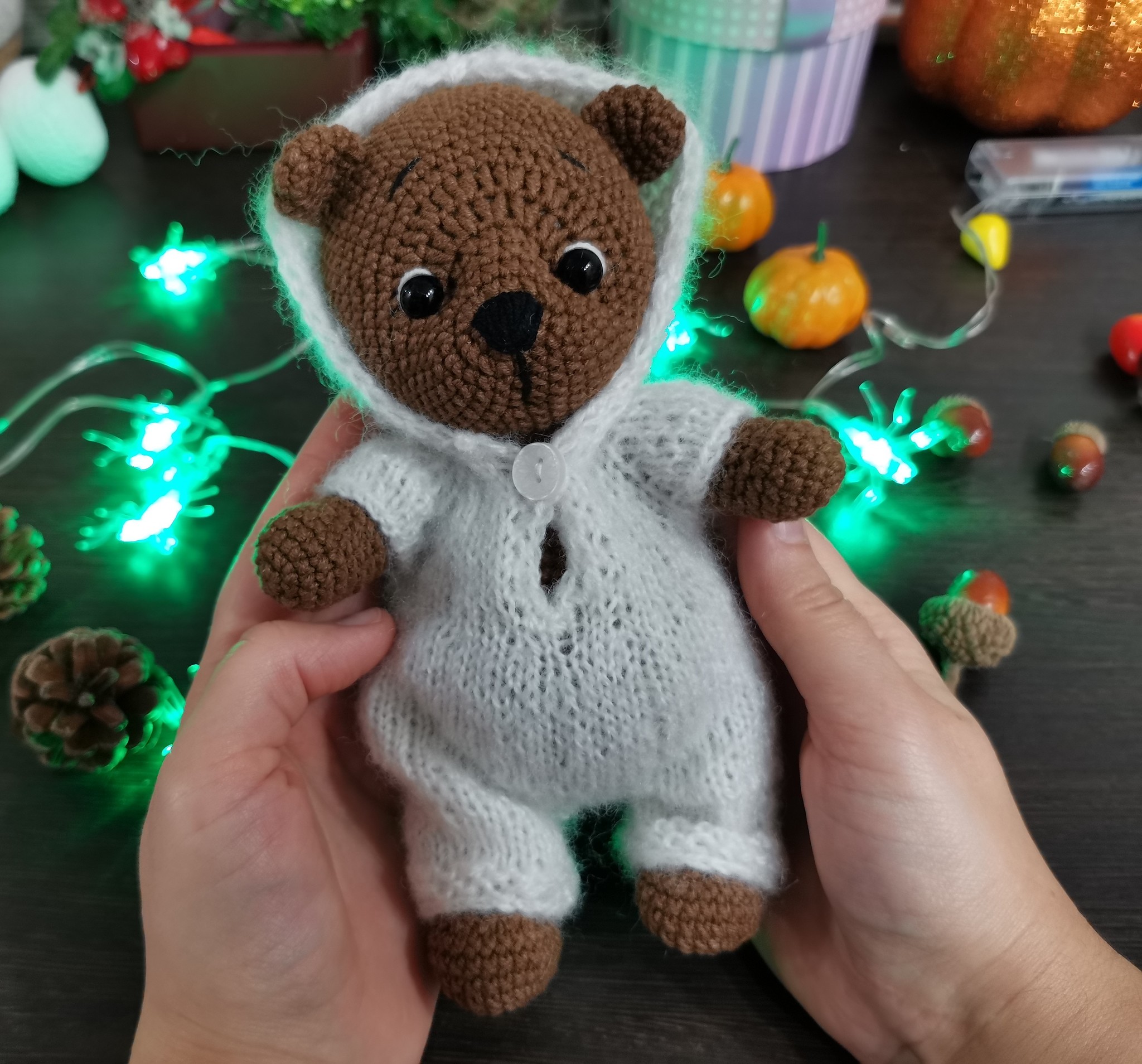 Crochet teddy bear - My, Handmade, Needlework, Knitting, I knit, Crochet, Knitted toys, Longpost