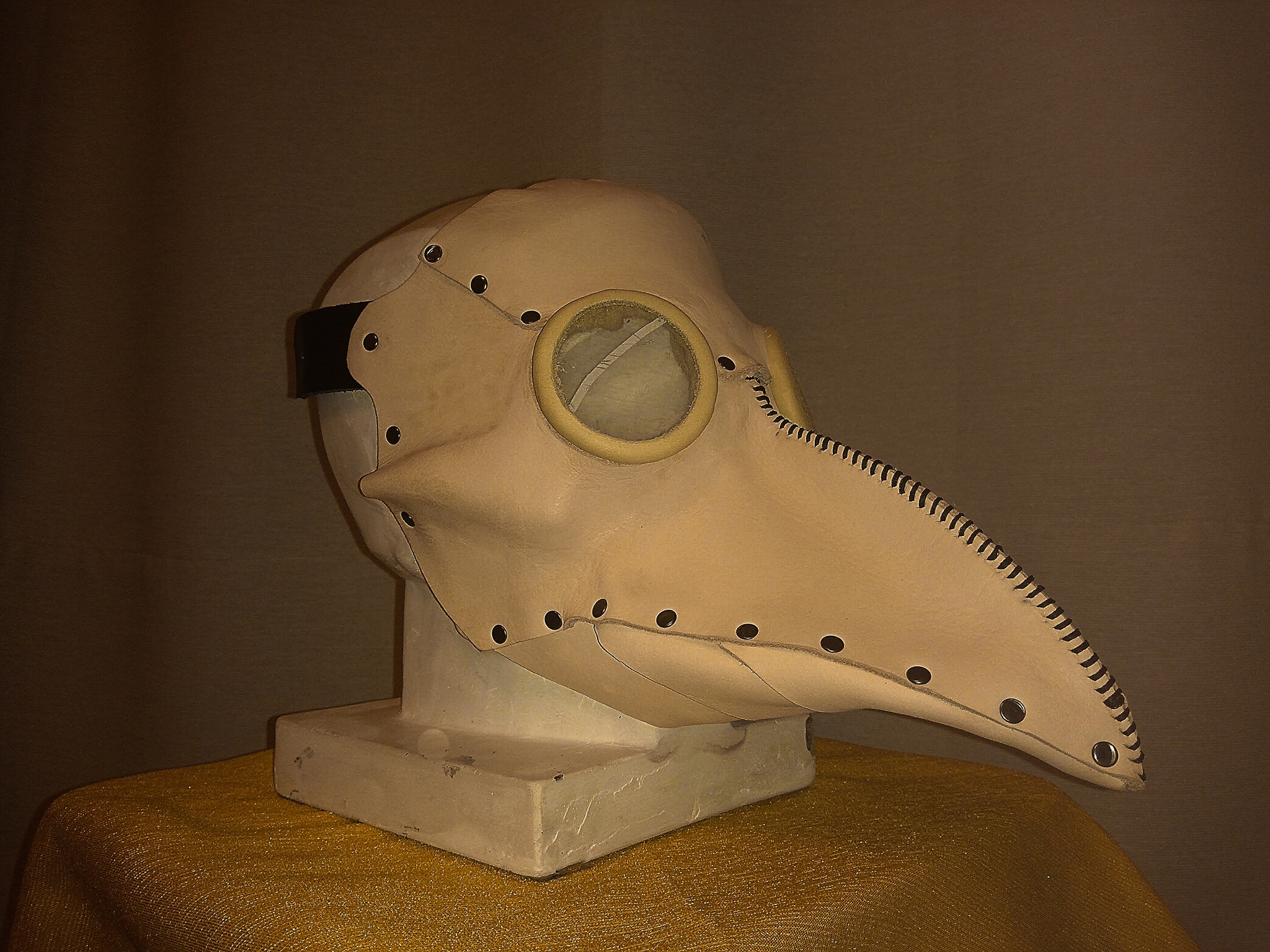 “I didn’t put on makeup today...” - making a plague doctor mask - My, Mask, Leather, Naturally, Longpost, Plague Doctor