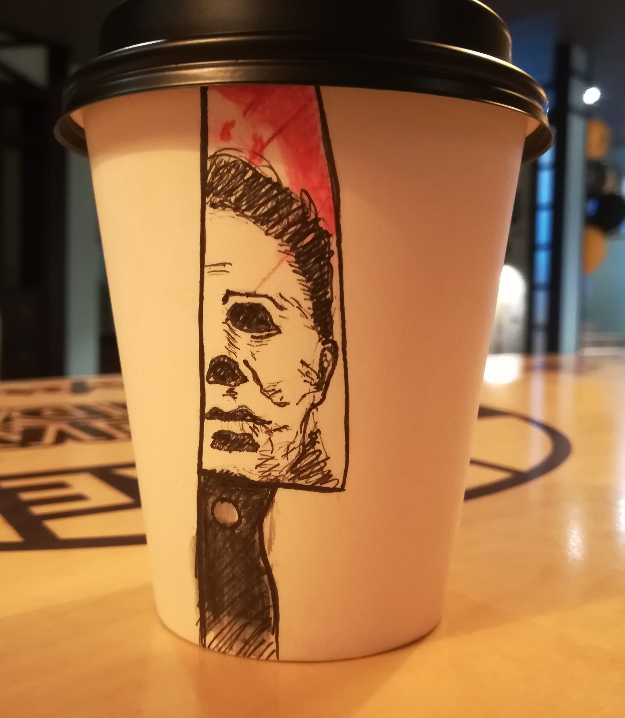 Coffee cups. Halloween - My, Halloween, Coffee cups, Coffee, Chelyabinsk, Drawing, Longpost