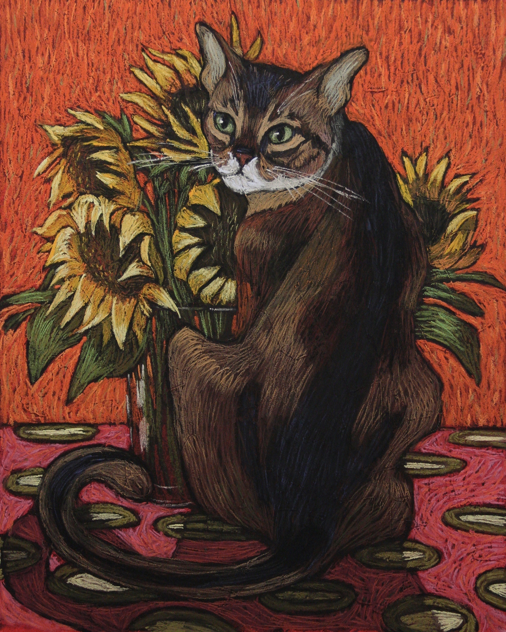 Pictures with cats - My, Pastel, Dry pastel, Artist, cat, Painting, Graphics, Drawing, Animals, Longpost