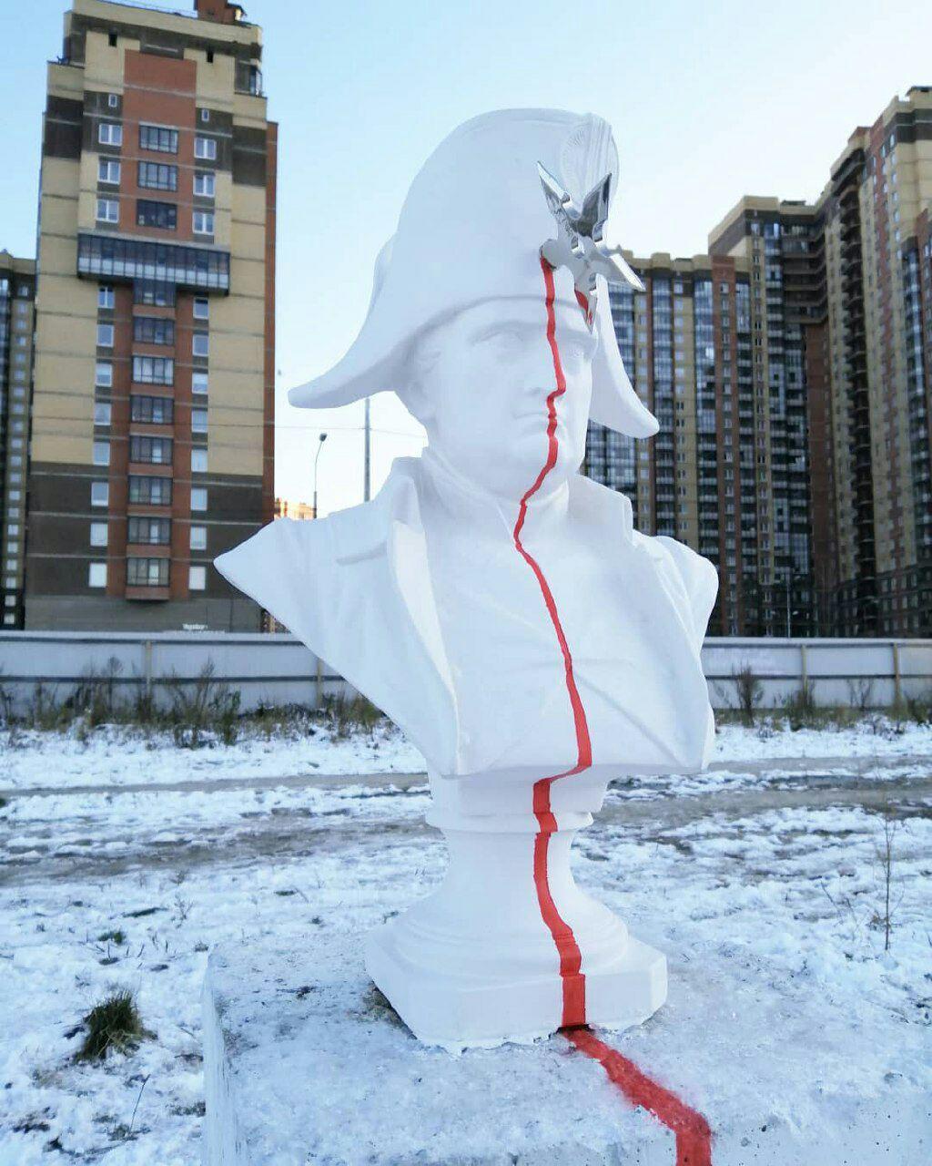 Napoleon Snowpart - Street art, Concept Art, Longpost, Napoleon, Shuriken, Saint Petersburg