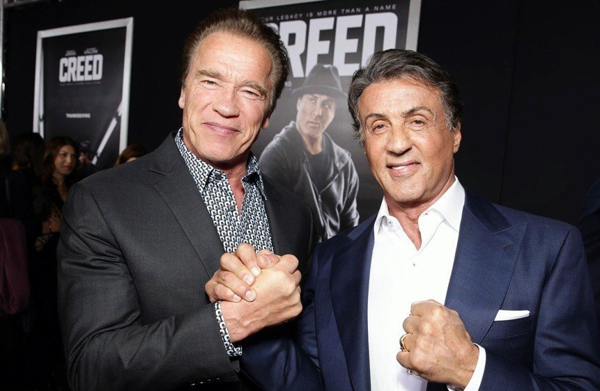 Stallone starred in Stop! Or my mom will shoot because of Schwarzenegger - Arnold Schwarzenegger, Sylvester Stallone, Celebrities, Trolling, Actors and actresses, Interesting, The photo, Longpost