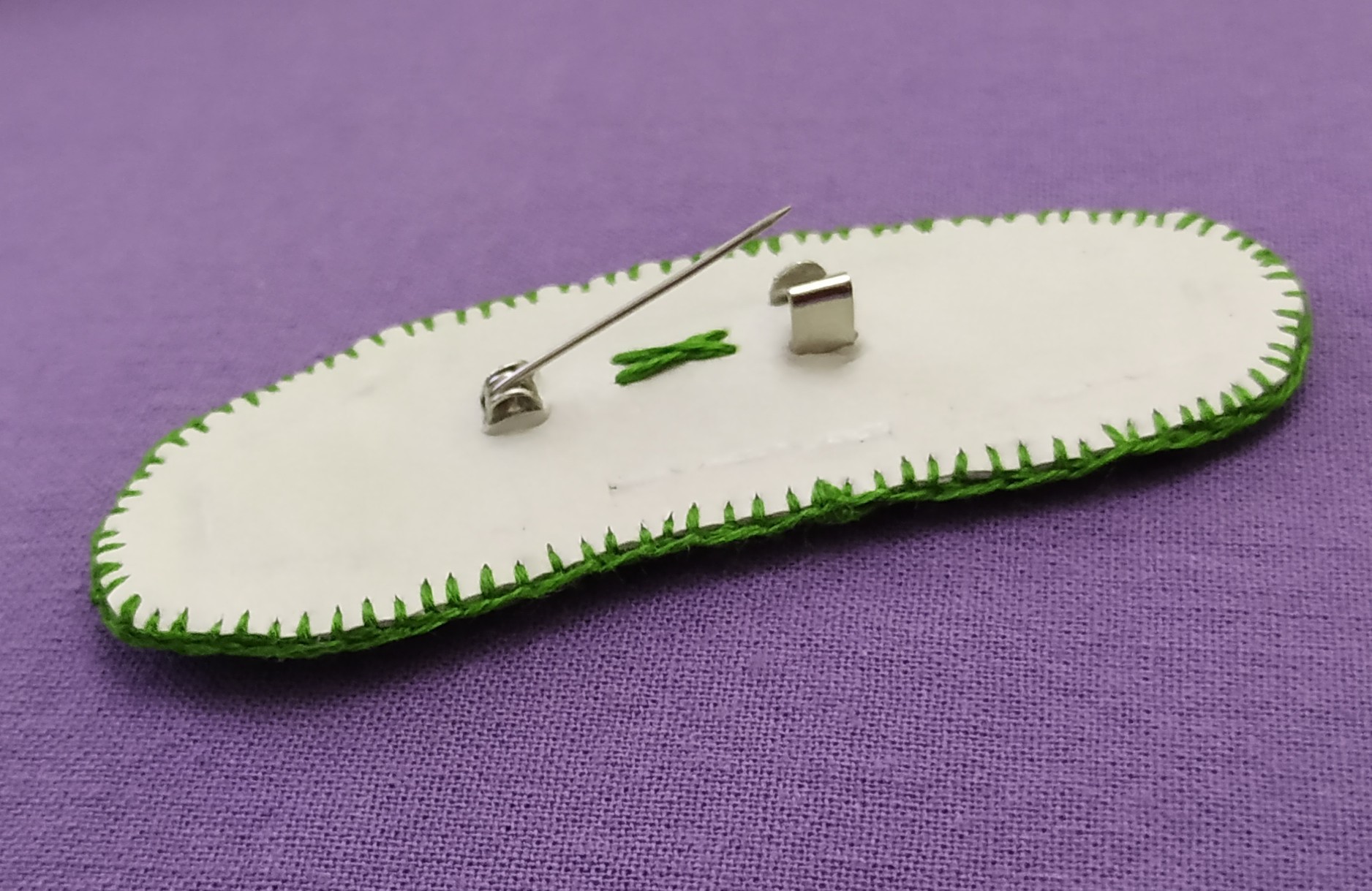 Flip the pickle, Morty! My first brooch based on Rick and Morty. - My, Longpost, Needlework with process, Brooch, Rick and Morty, Embroidery, Rick gherkin