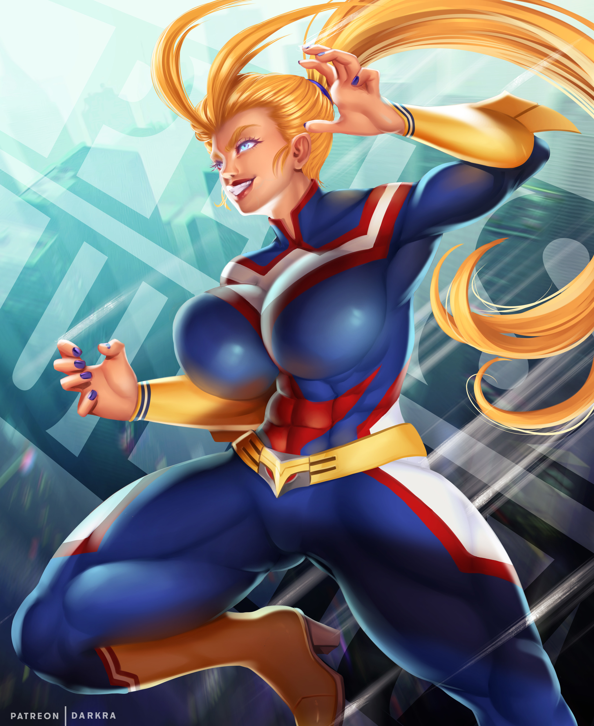 Female All Might - NSFW, Арт, Крепкая девушка, Toshinori Yagi, Boku no Hero Academia, Правило 63, Аниме, Эротика, Длиннопост, Darkraart