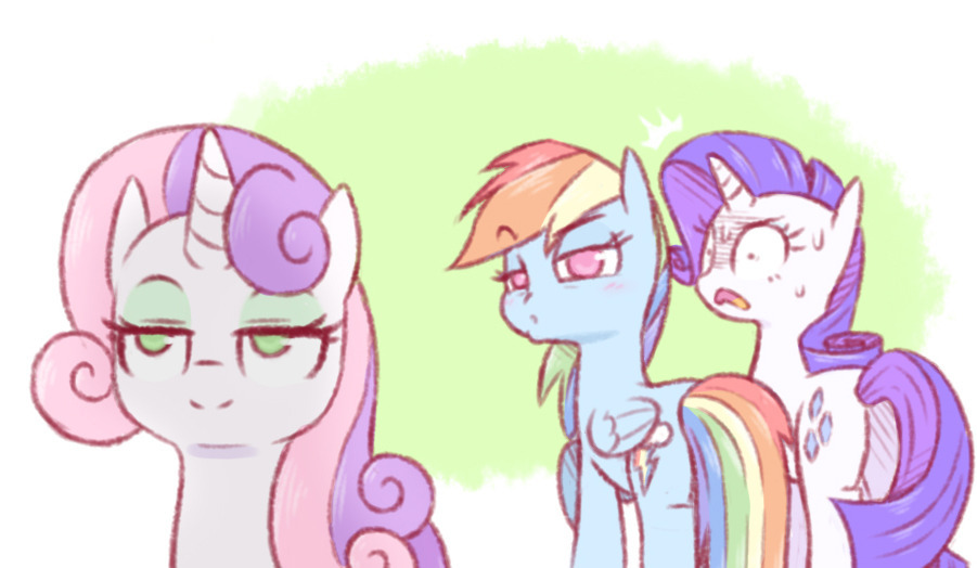 Неверная Деши - My Little Pony, Rainbow Dash, Rarity, Sweetie Belle, MLP Lesbian, Мемы, Неверный парень, Raridashdoodles