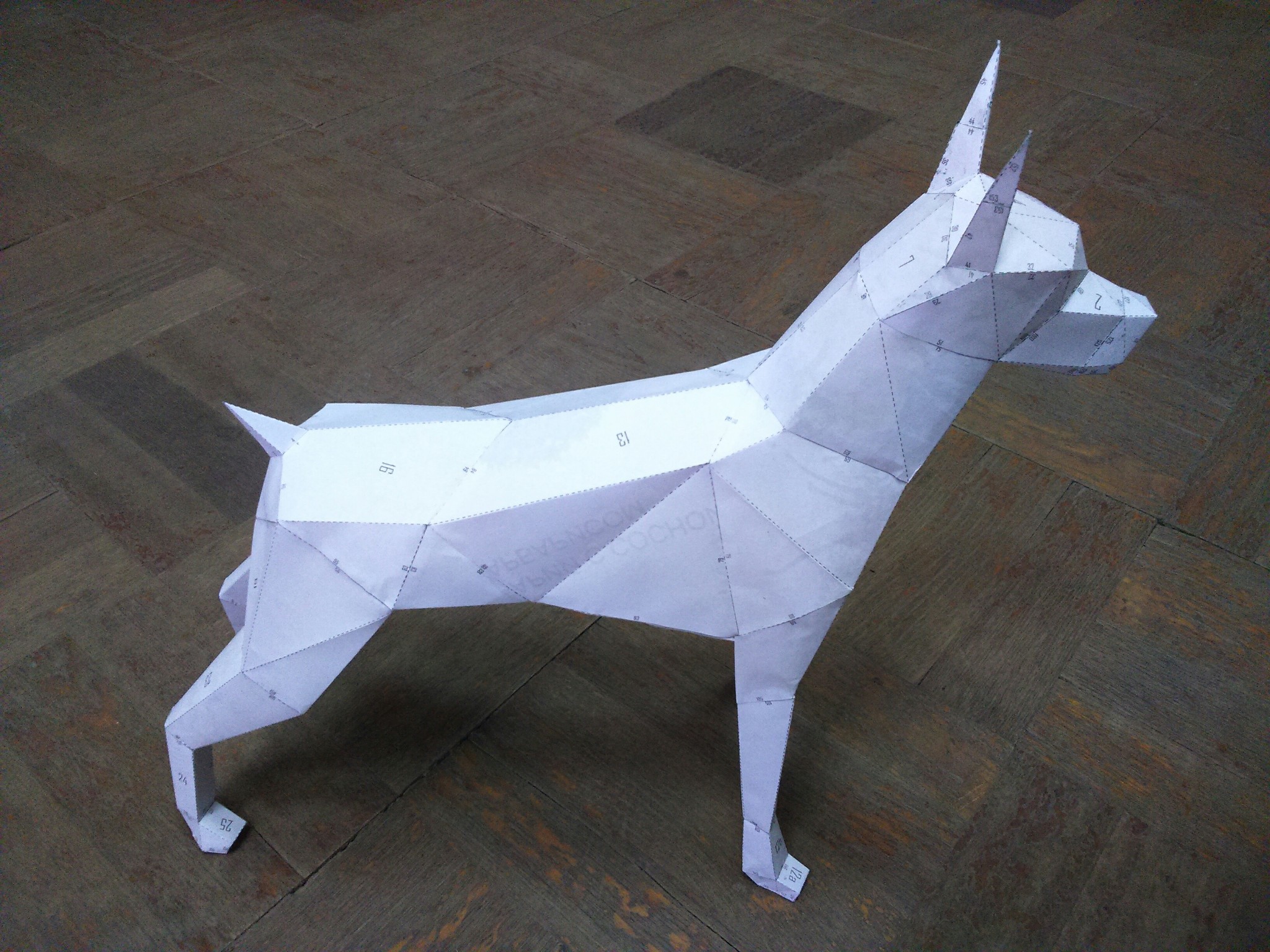 Doberman. - Papercraft, Scan, Doberman, Longpost