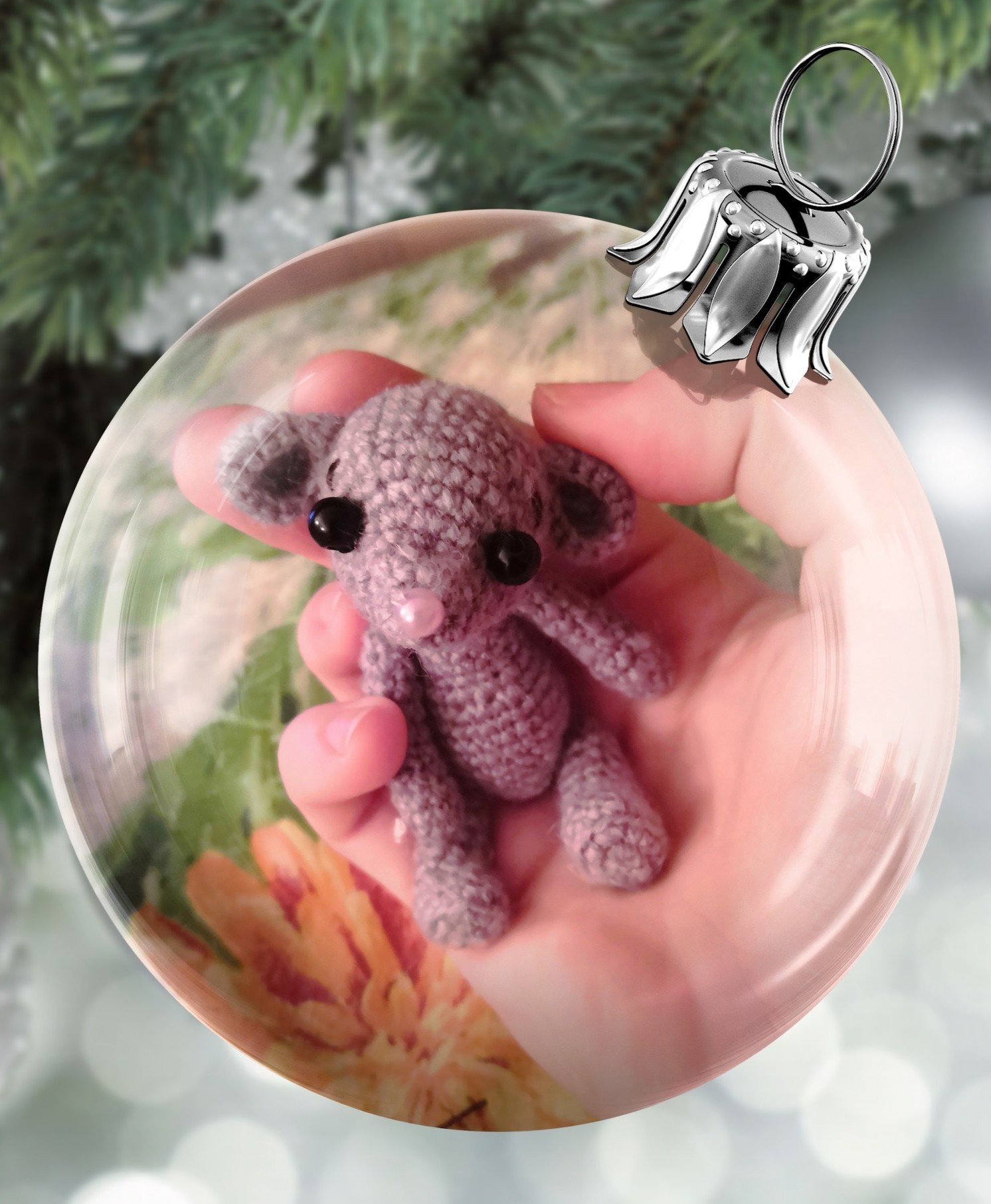 Little mouse - My, Mouse, Crochet, Knitting, New Year, Amigurumi, baby, Longpost, Needlework without process