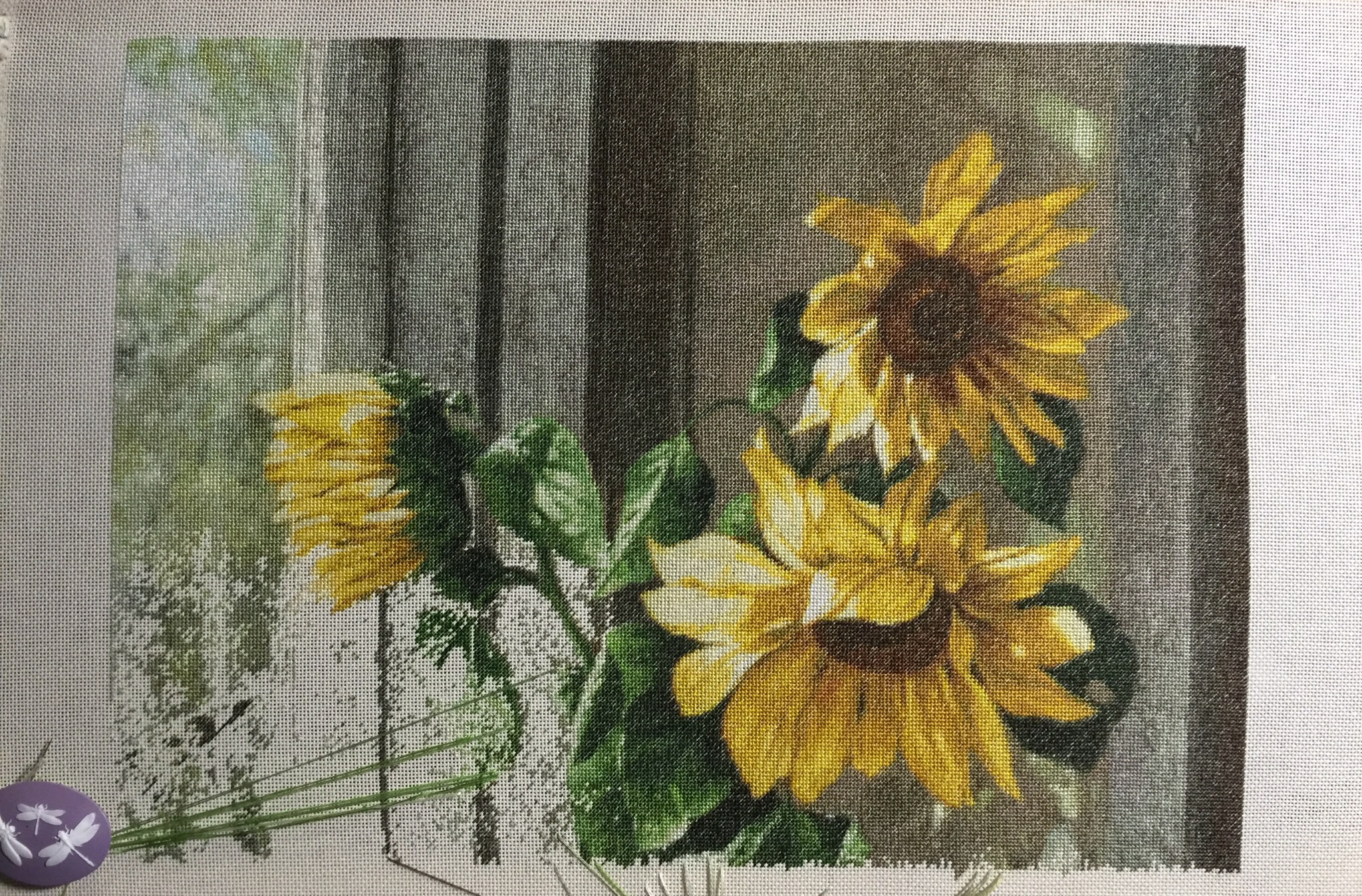 Embroidery Sunflowers - My, Embroidery, Needlework with process, Hobby, Longpost