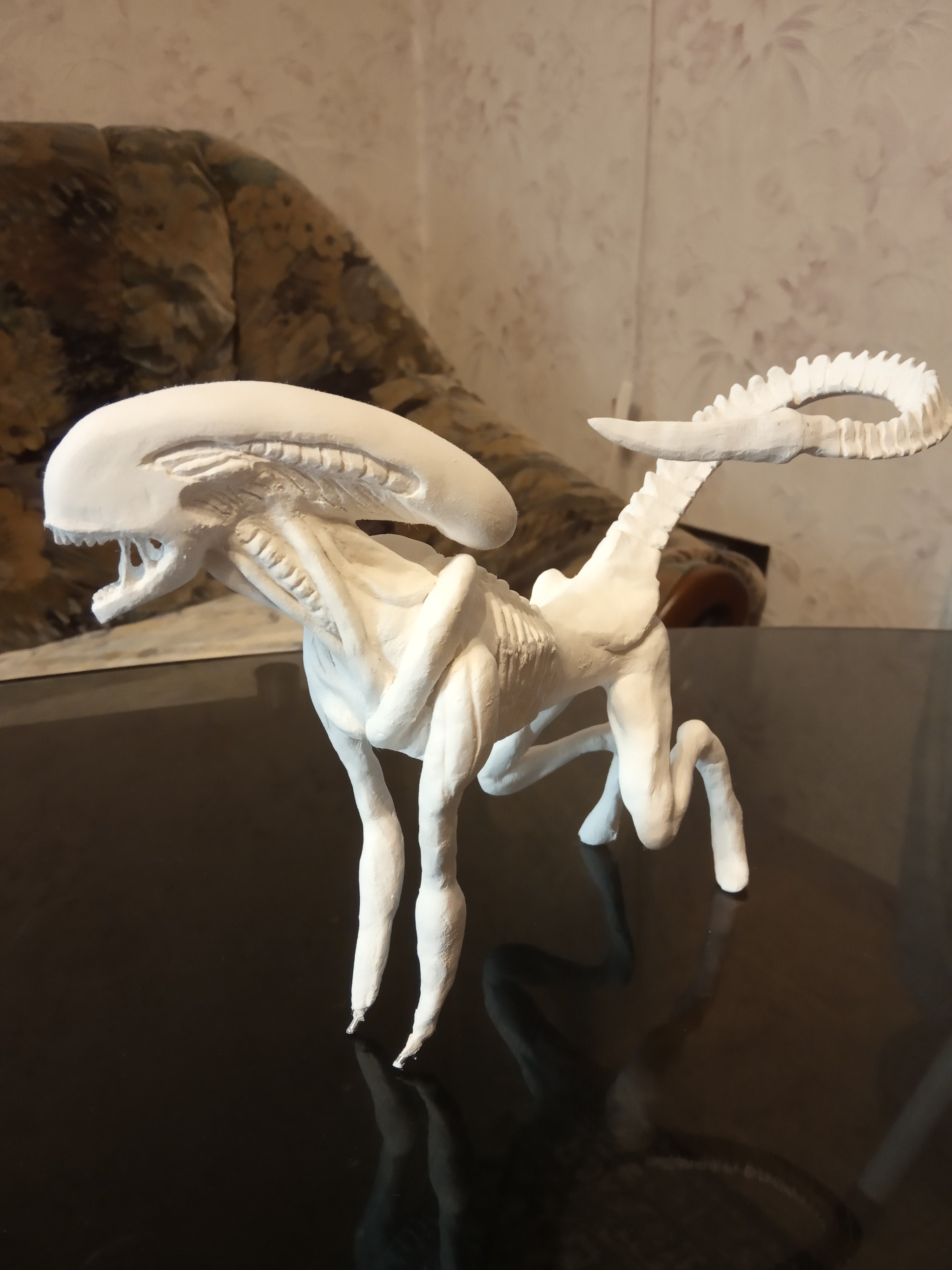 Alien made of polymer clay - My, Xenomorph, Stranger, Polymer clay, Longpost, Needlework without process