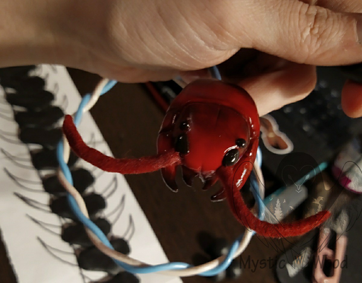 Scolopendra(handmade toy): birth - My, Scolopendra, Giant Scolopendra, Needlework with process, Handmade, Process, Polymer clay, Longpost