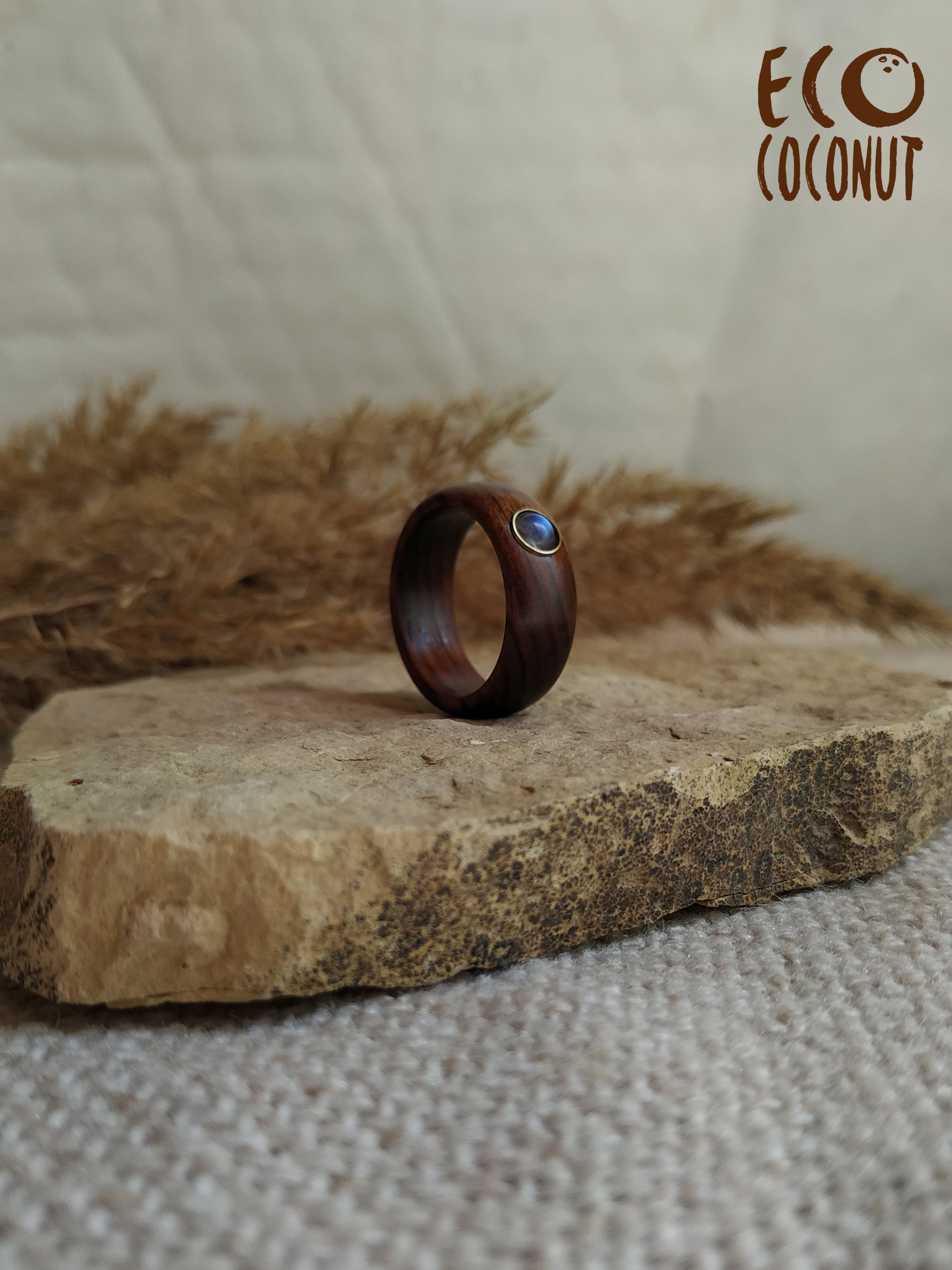 Wooden ring with stone. - My, Ring made of wood, Decoration, Woodworking, Needlework without process, Longpost