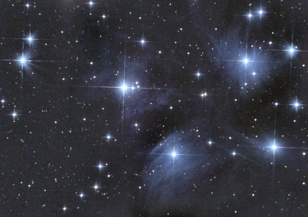 Pleiades and Andromeda - My, Astrophoto, Space, The photo, Galaxy, Longpost