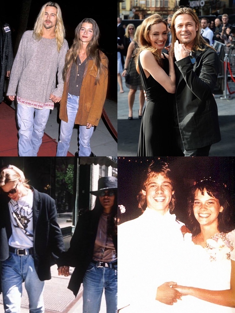 Brad Pitt always looks like the women he dates - Brad Pitt, The photo, Vintage, Longpost