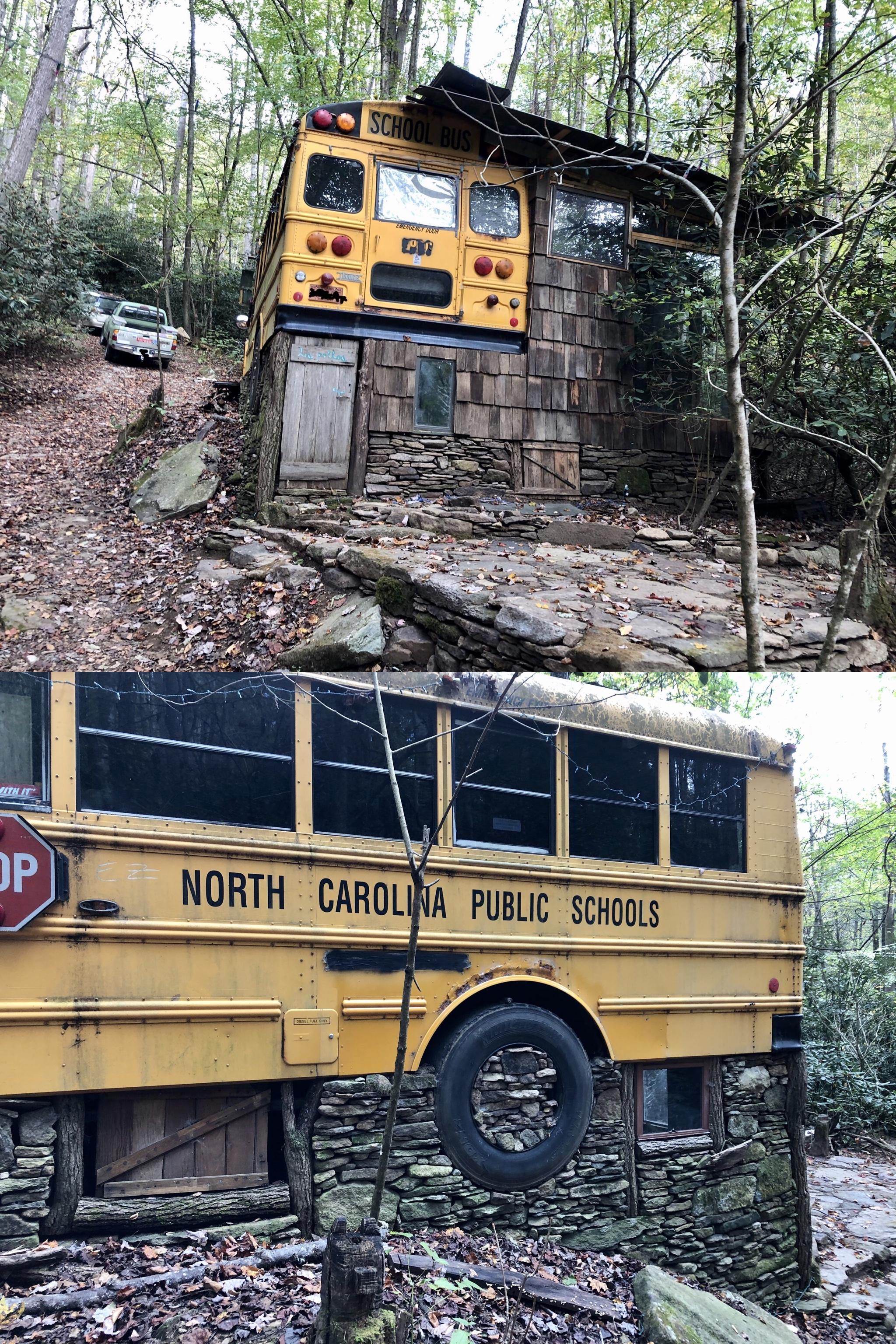 House in the forest - House, School bus