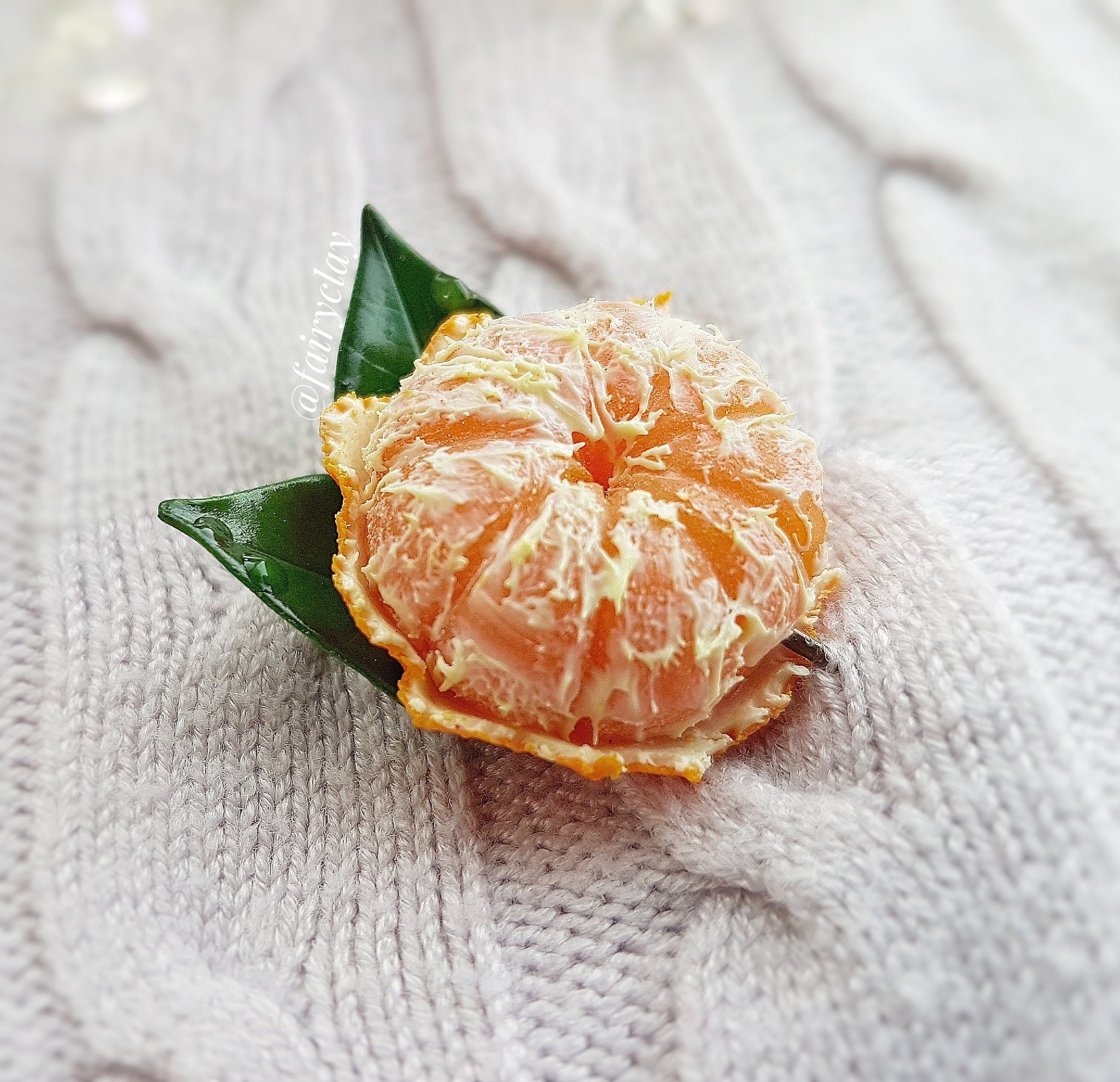 The holiday is coming to us - My, Tangerines, New Year, Polymer clay, Needlework without process, Decoration, Longpost, Brooch