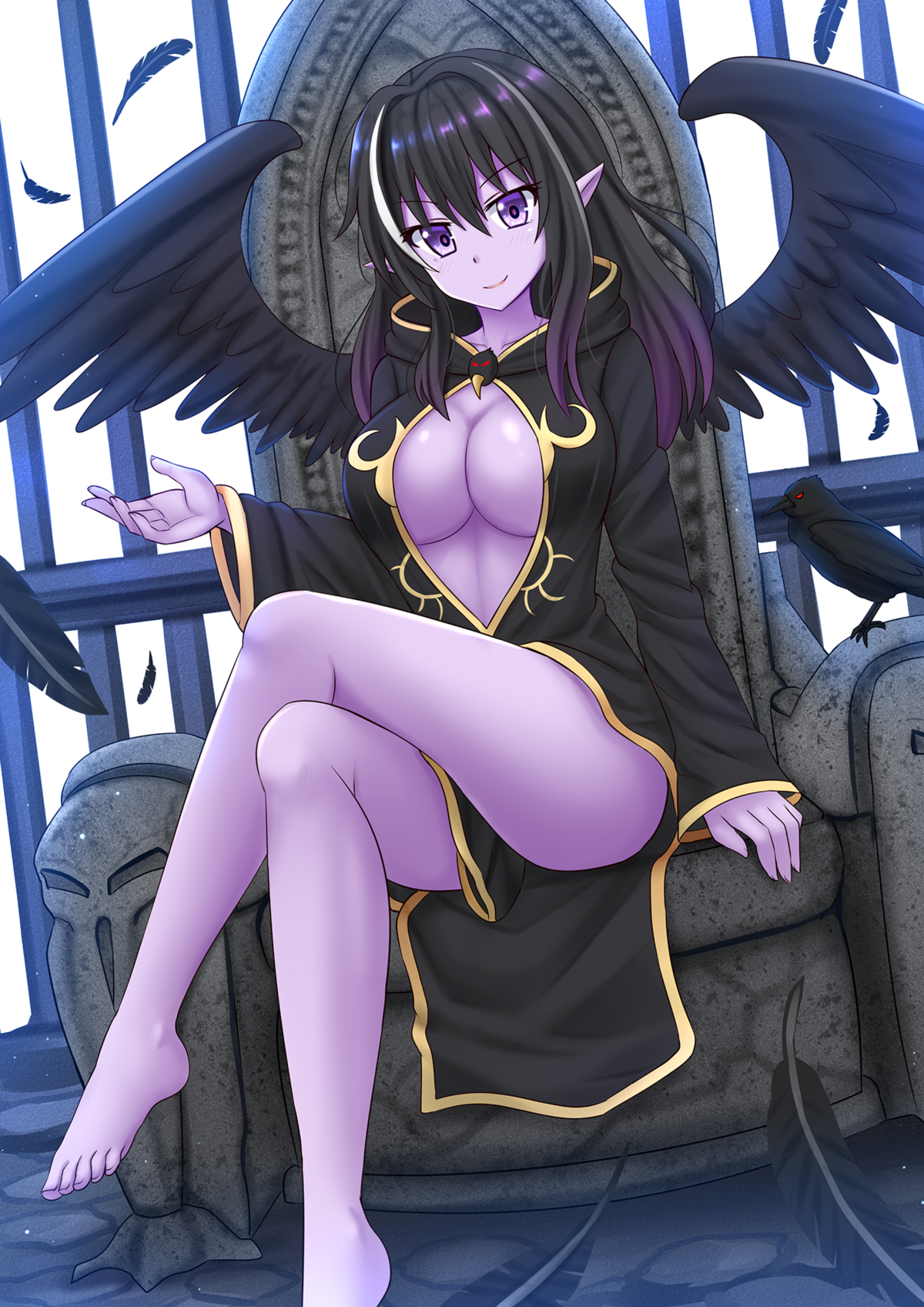 Raven Queen - NSFW, Deviantart, Art, Drawing, Anime art, Fantasy, Anime, Original character, Kazenokaze