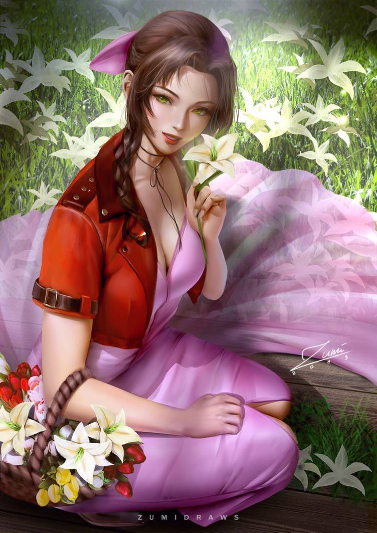 Aerith - Art, Drawing, Anime art, Games, Final Fantasy, Zumidraws, Final fantasy vii, Aerith gainsborough