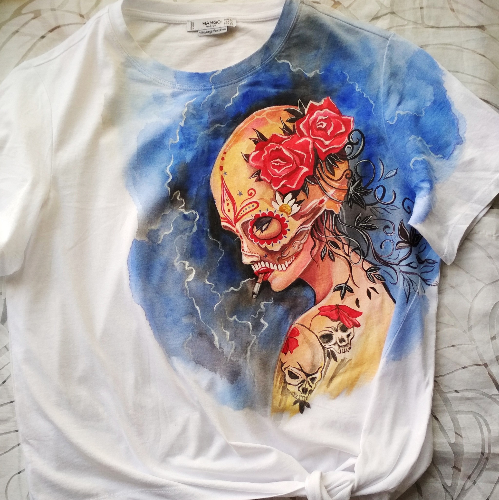 Hand painted T-shirt - My, Creation, Painting on fabric, T-shirt, With your own hands, Needlework without process, Art