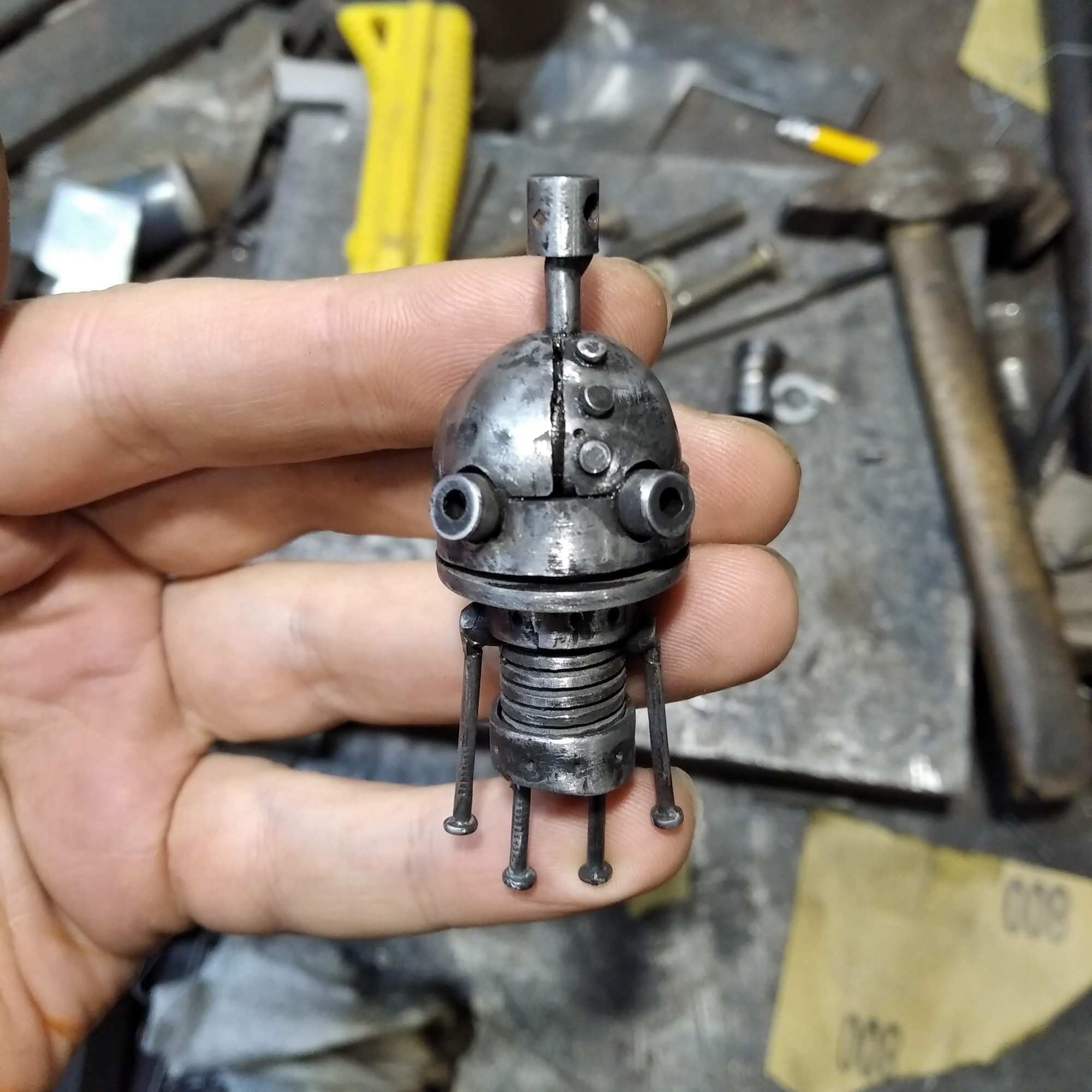 Josef from Machinarium - Keeper of the Keys - My, Machinarium, Keychain, Friday tag is mine, Steampunk, Handmade, Art welding, Longpost, Needlework without process