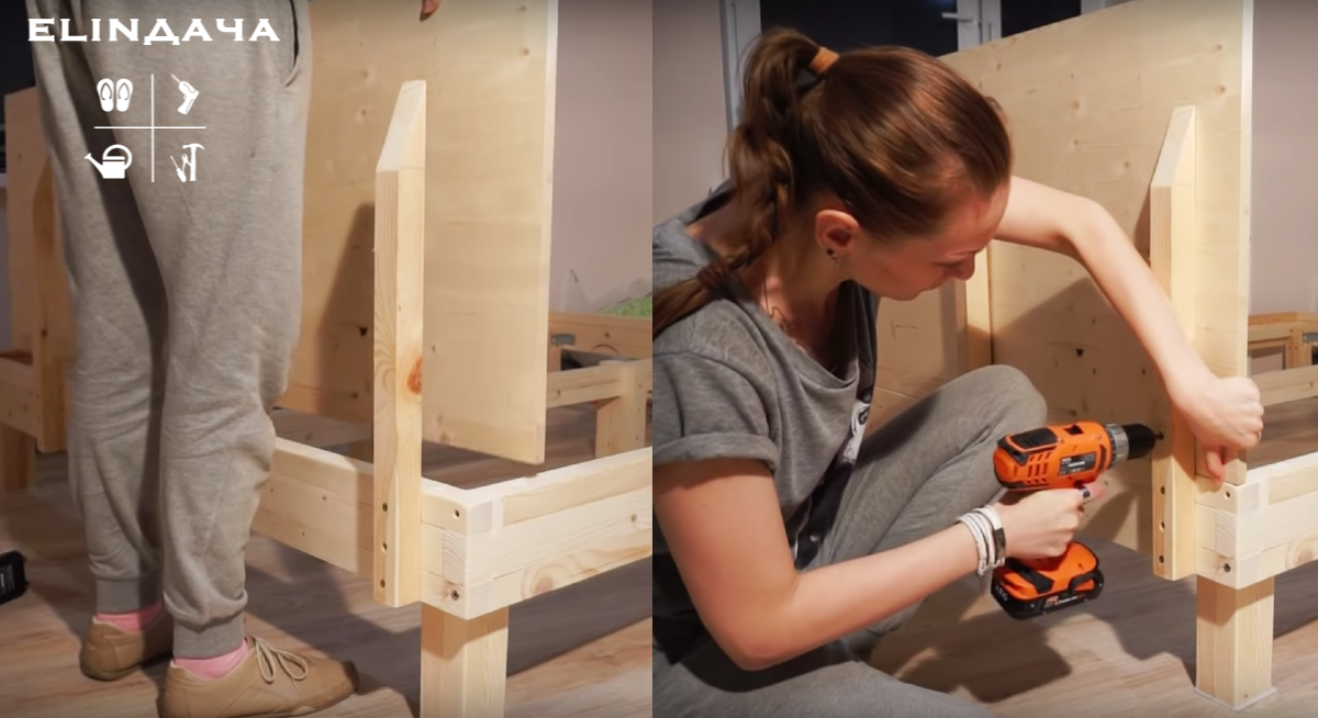 DIY wooden bed - My, DIY bed, Bed, With your own hands, Furniture, Video, Longpost, Carpentry workshop, Dacha, Carpenter