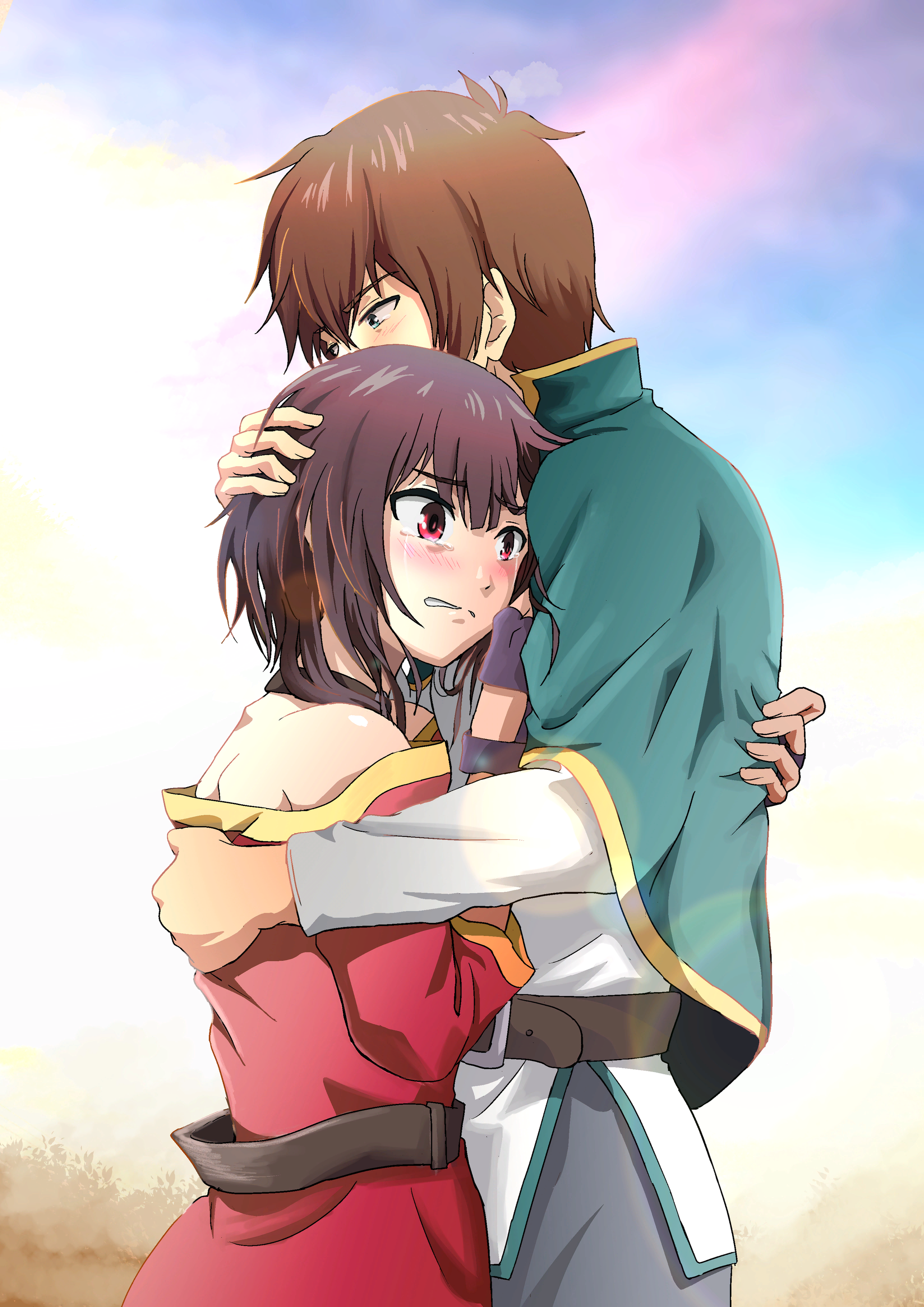 Kazumin - Konosuba, Megumin, Satou kazuma, Anime art, Anime