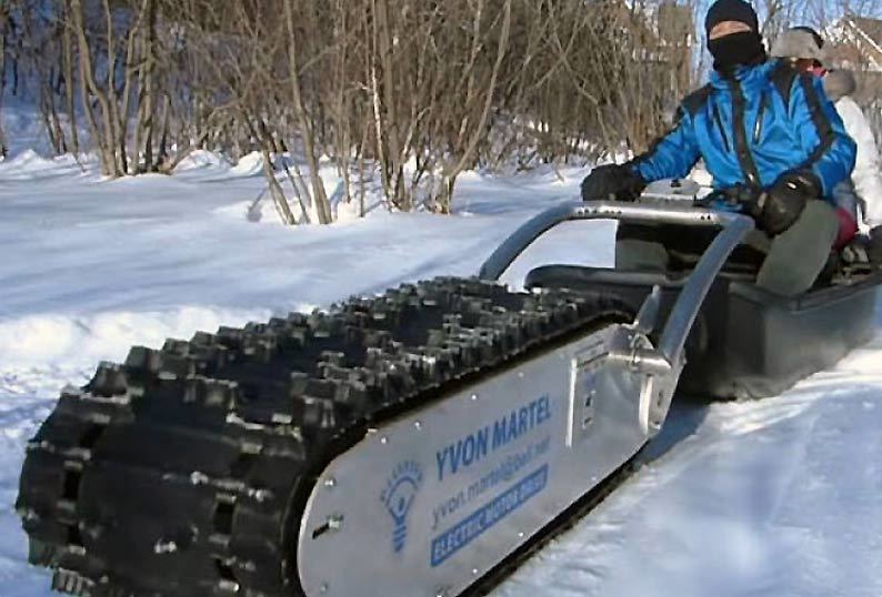 Electric motorized towing vehicle - Winter fishing, Motorcycle towing machine