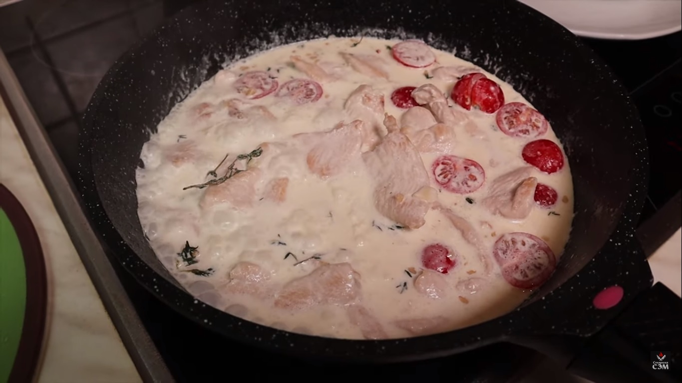 YANDEX. CHEF. Review of FOOD delivery. Cooking according to Yandex recipe. Chef's pasta with chicken in creamy sauce - Yandex Food, Recipe, Yandex Chef, Food, Paste, Video, Longpost