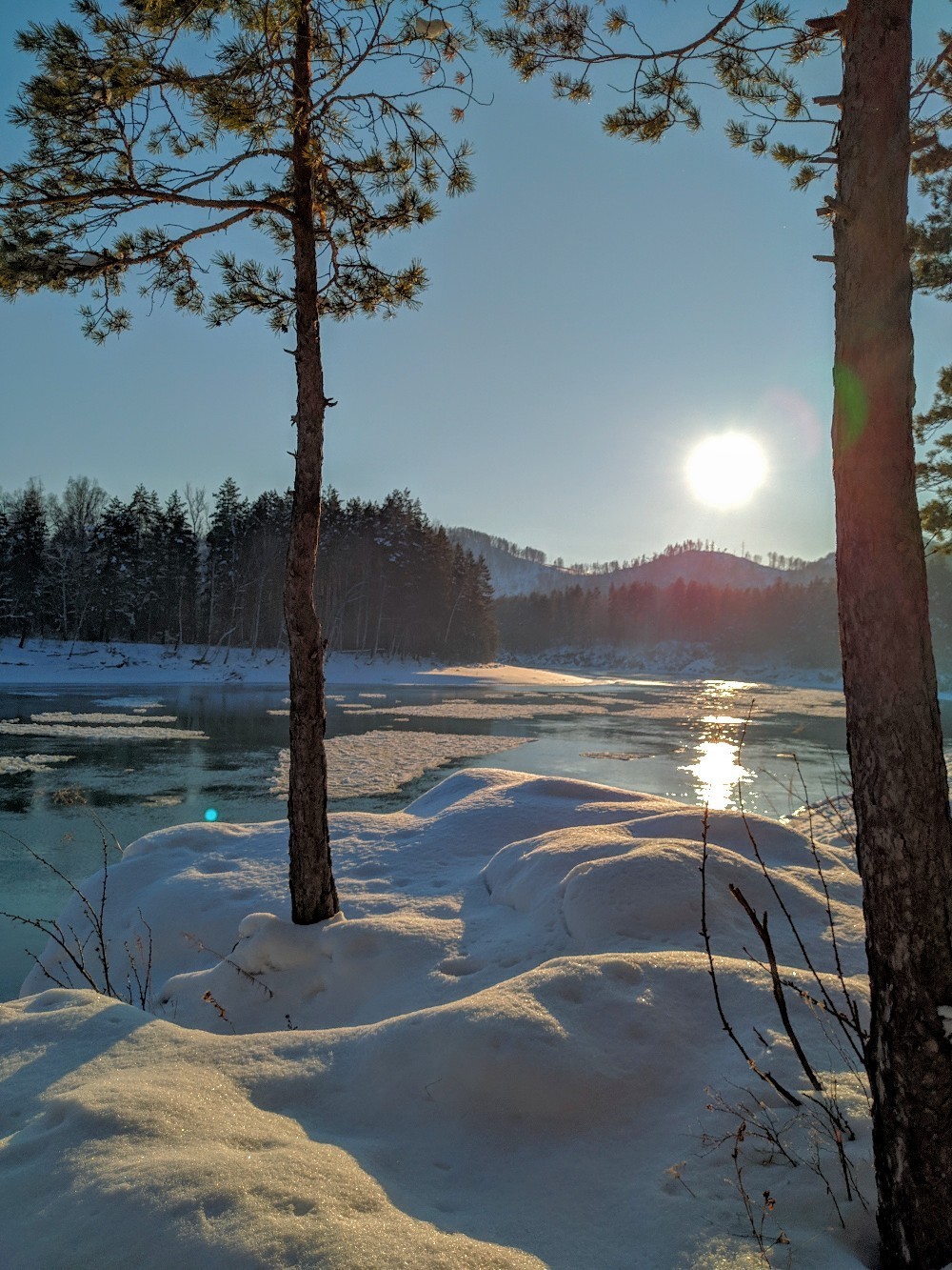 Катунь, начало декабря - Катунь, Фотография, Республика Алтай, Путешествие по России, Природа, Река, Длиннопост