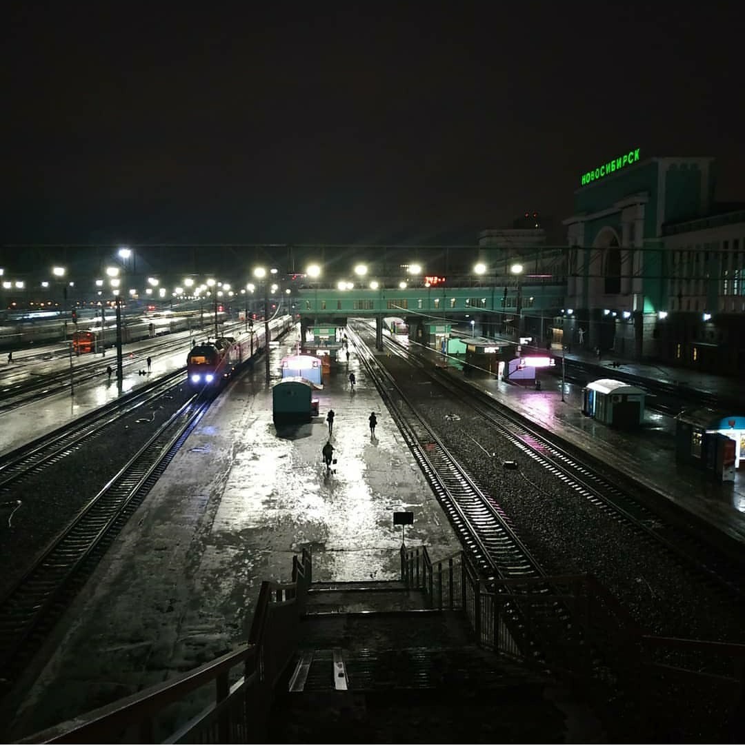 Railway station - The photo, Novosibirsk, Railway, A train, Railway station