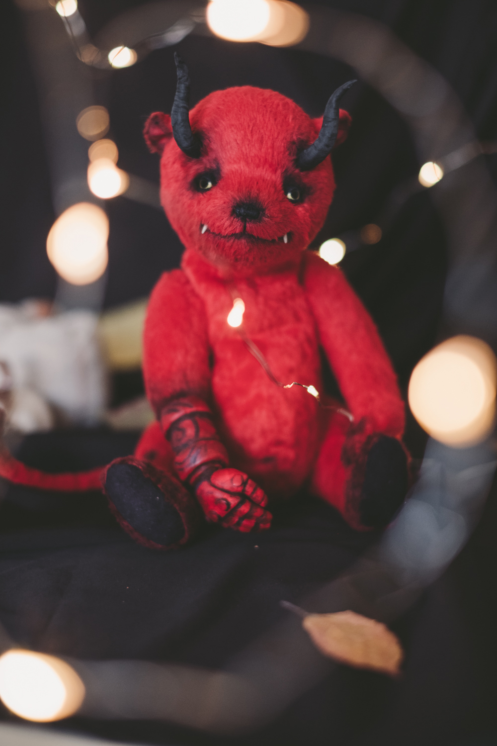 Hellbear or bear from hell - My, Hellboy, Handmade, Author's toy, The Bears, Longpost