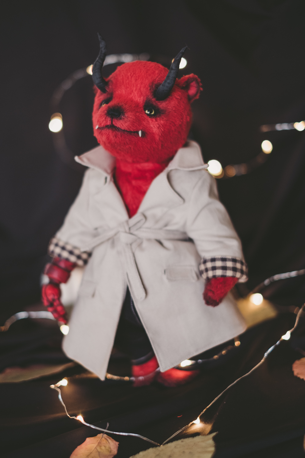 Hellbear or bear from hell - My, Hellboy, Handmade, Author's toy, The Bears, Longpost