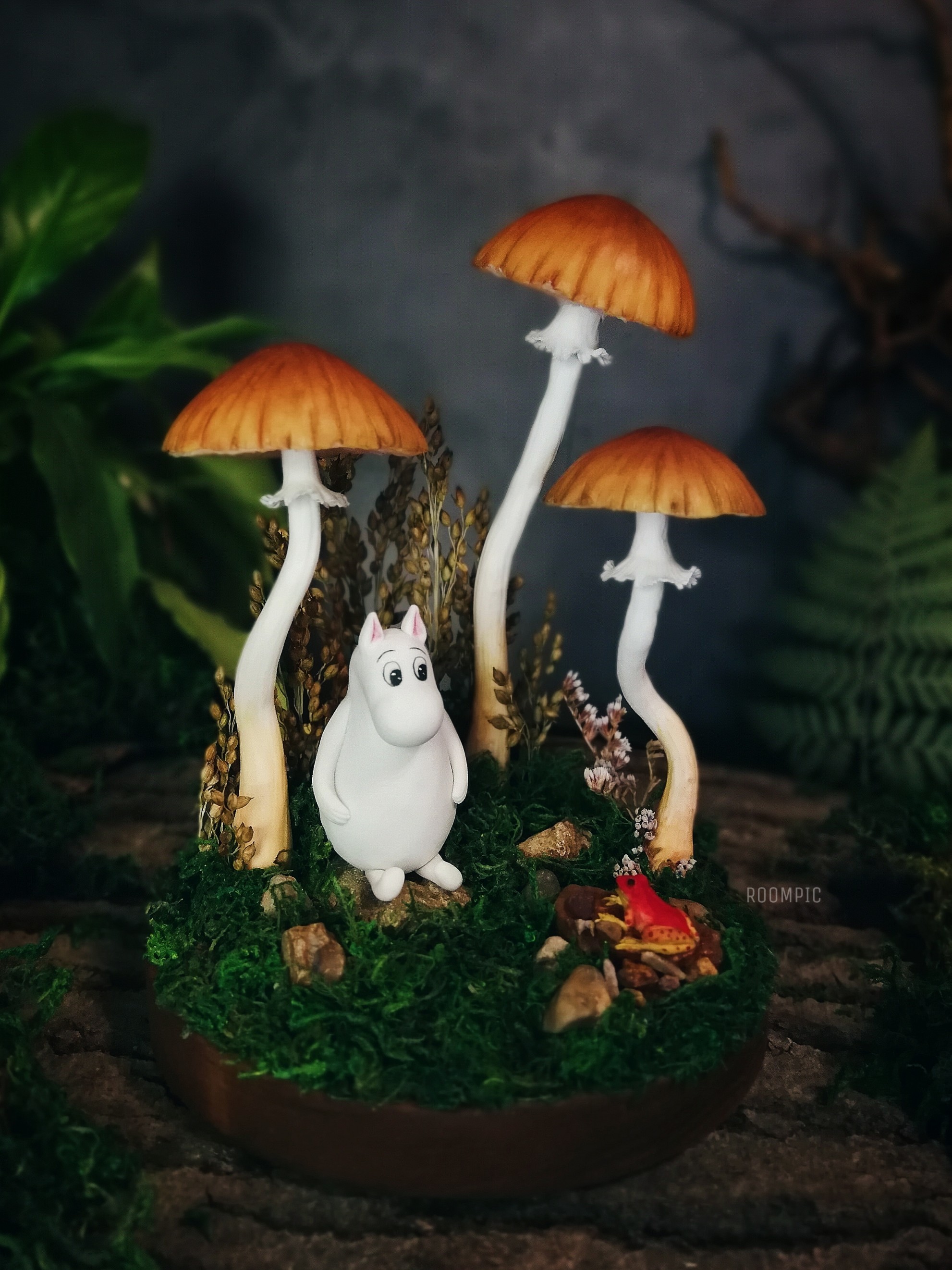 Lamp with Moomintroll - My, Longpost, Needlework without process, Polymer clay, Mushrooms, Lamp, Handmade, Video