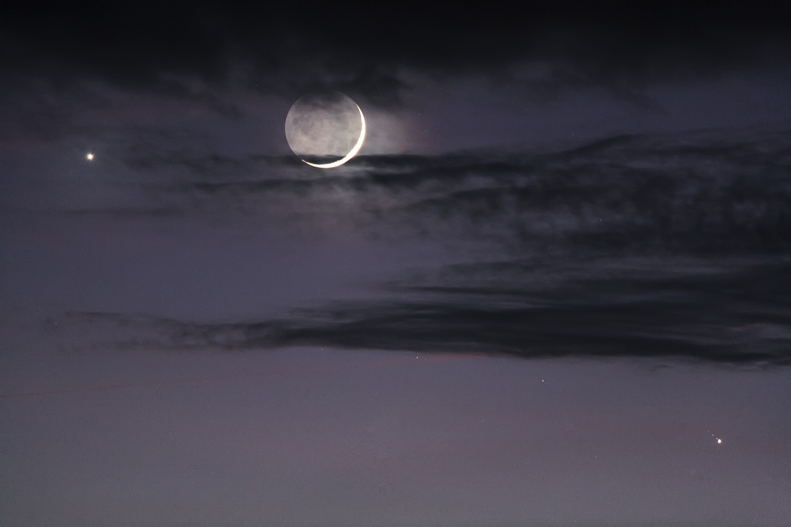 Conjunction of the Moon and Jupiter - moon, Jupiter, Astronomy, Space, Longpost