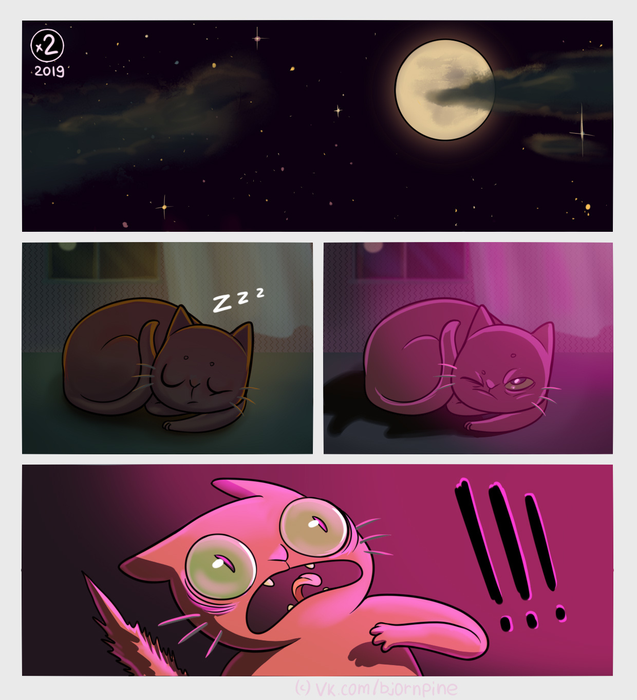 About the cat - My, Comics, cat, Fantasy, Fantasy, Space, Story, Humor, Manteli, Longpost