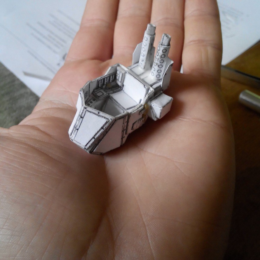 Paper miniature on the palm - My, Paper modeling, Papercraft, Pepakura, Longpost