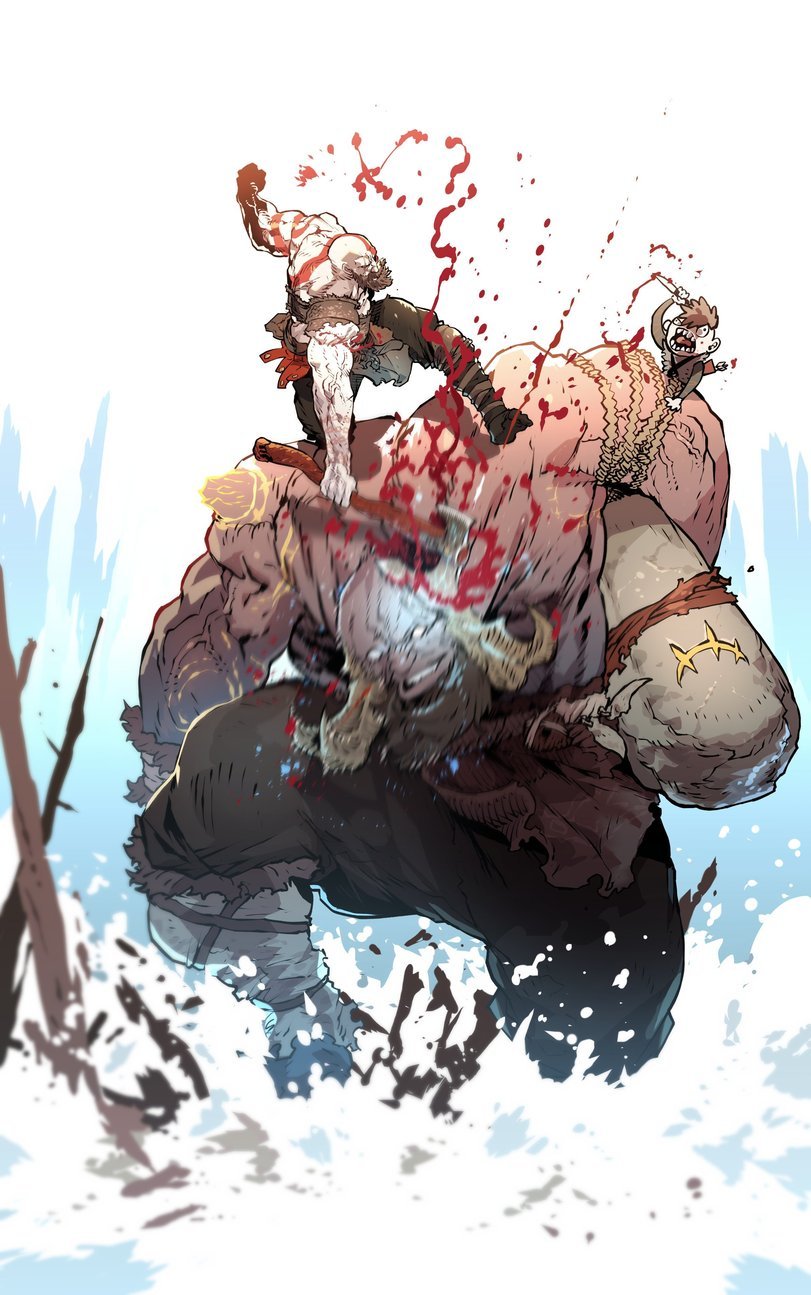 Father and son having a positive time - God of war, Games, Art, Ssambatea