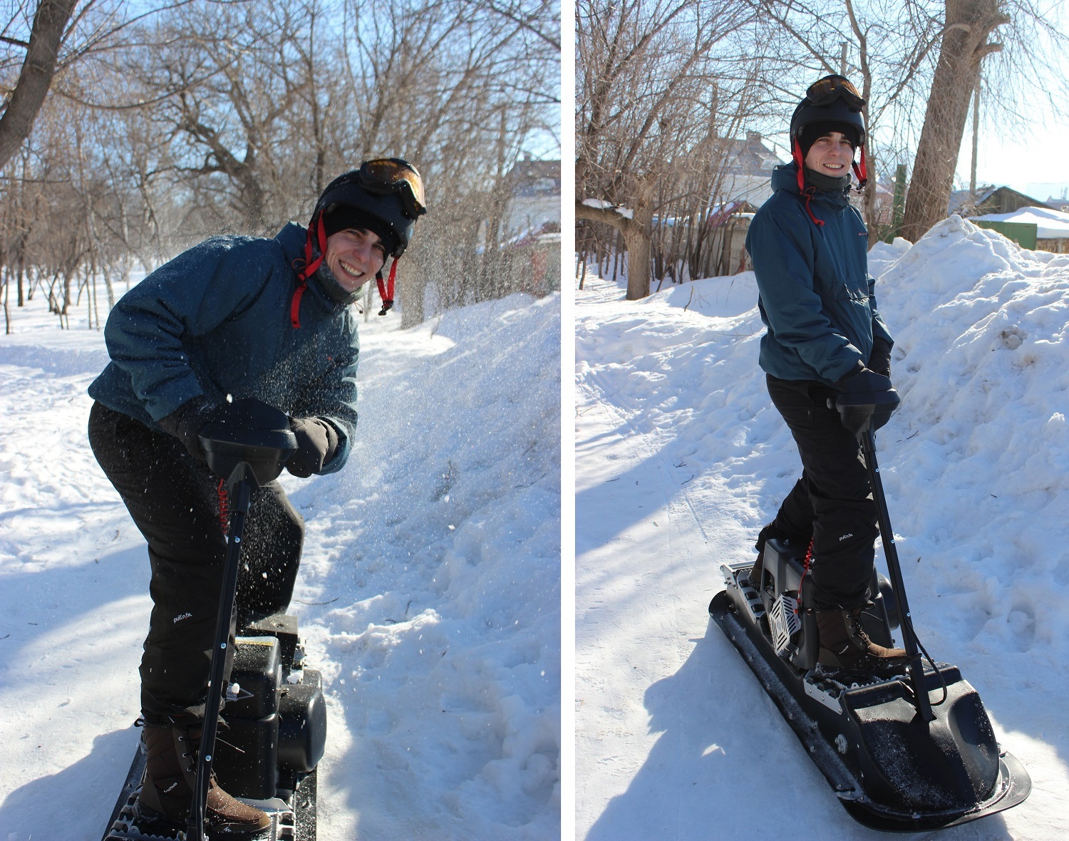 Motosnowboard USA vs RF. What is this? - My, Snowbike, All-terrain vehicle, Motodog, Motorcycle towing machine, Video, Longpost