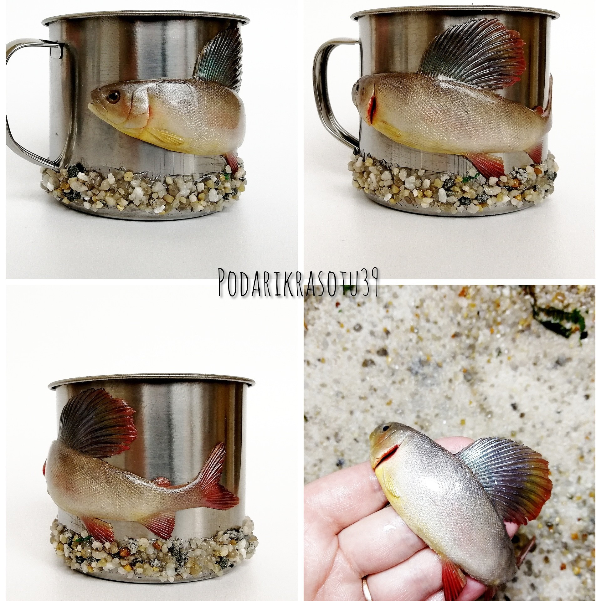 Results of the fish-polymer industry - My, Polymer clay, Needlework without process, A fish, Mug with decor, With your own hands, Creation, Longpost