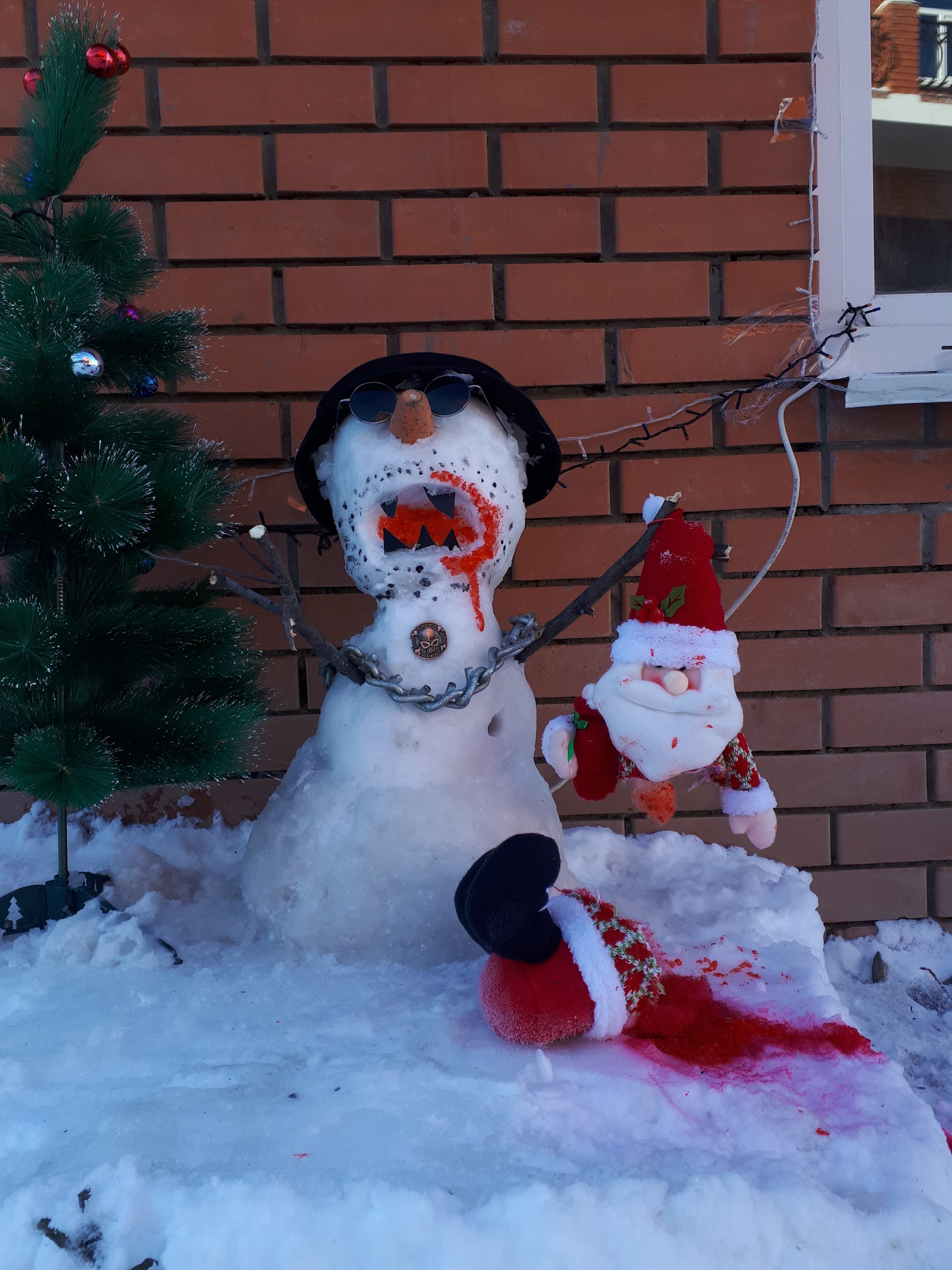 Snowman 2 - My, snowman, Santa died, Longpost, Taschemta, For example, here