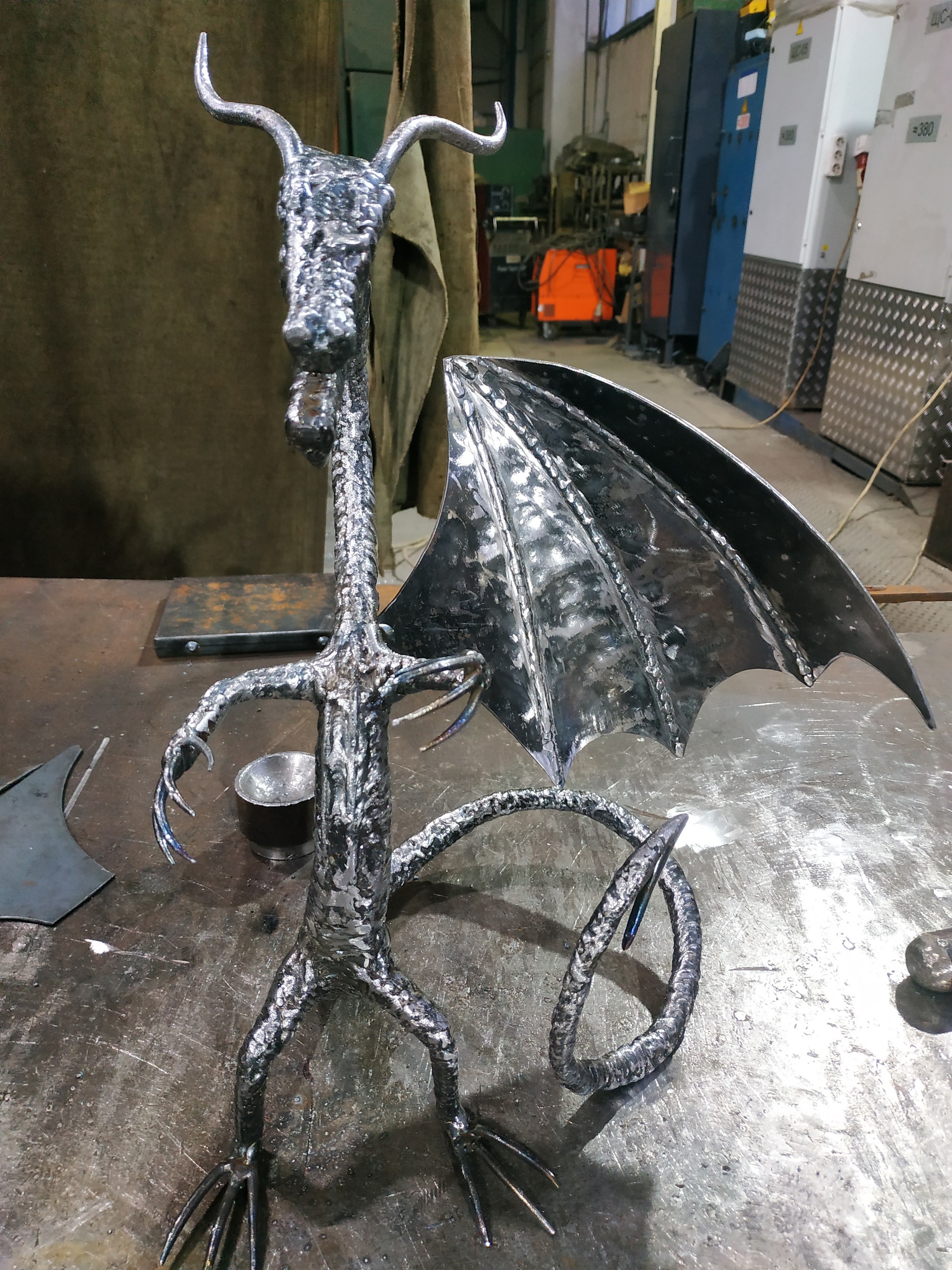 Free time at work is not wasted - My, With your own hands, Needlework with process, Metal products, The Dragon, Art welding, Longpost