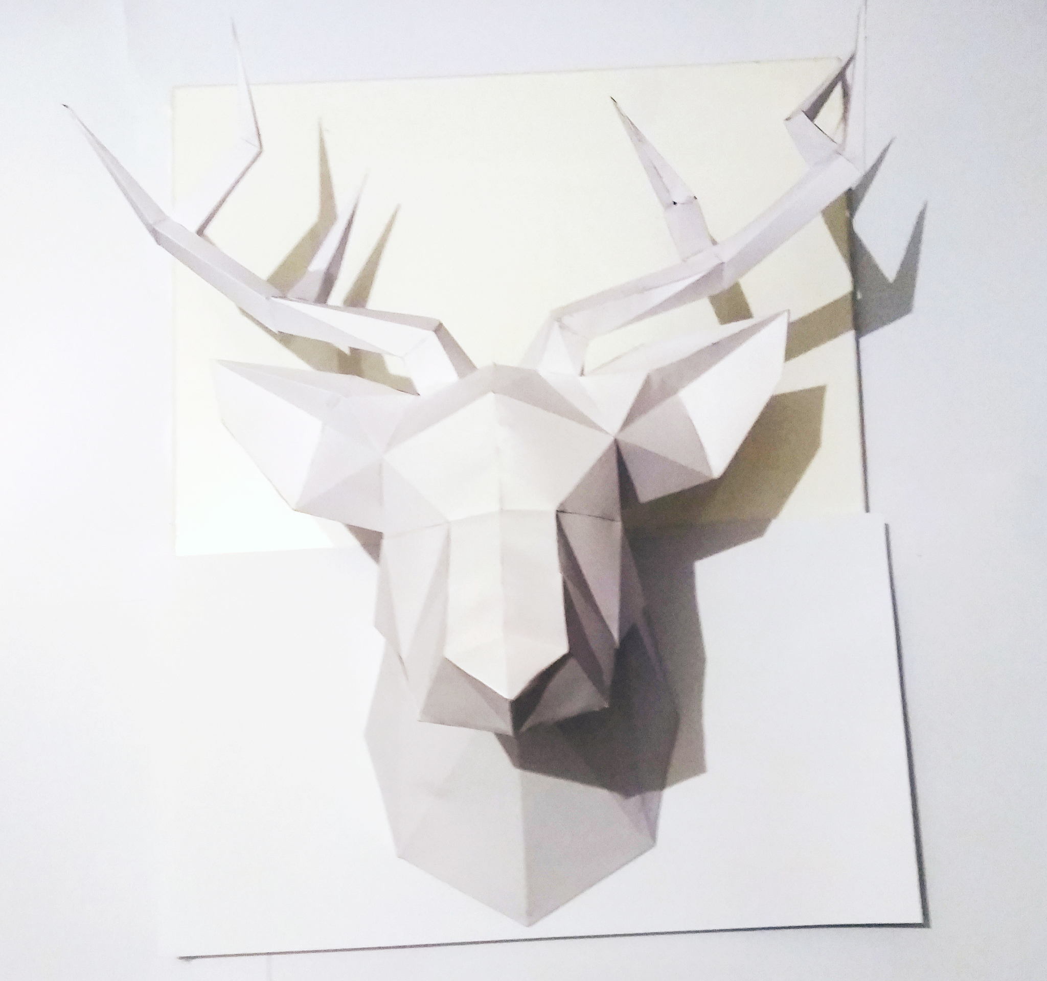 Лисы и олень из бумаги - Моё, Papercraft, Бумага, Изделия из бумаги, Methakura, Лиса, Олени, Low poly, Длиннопост