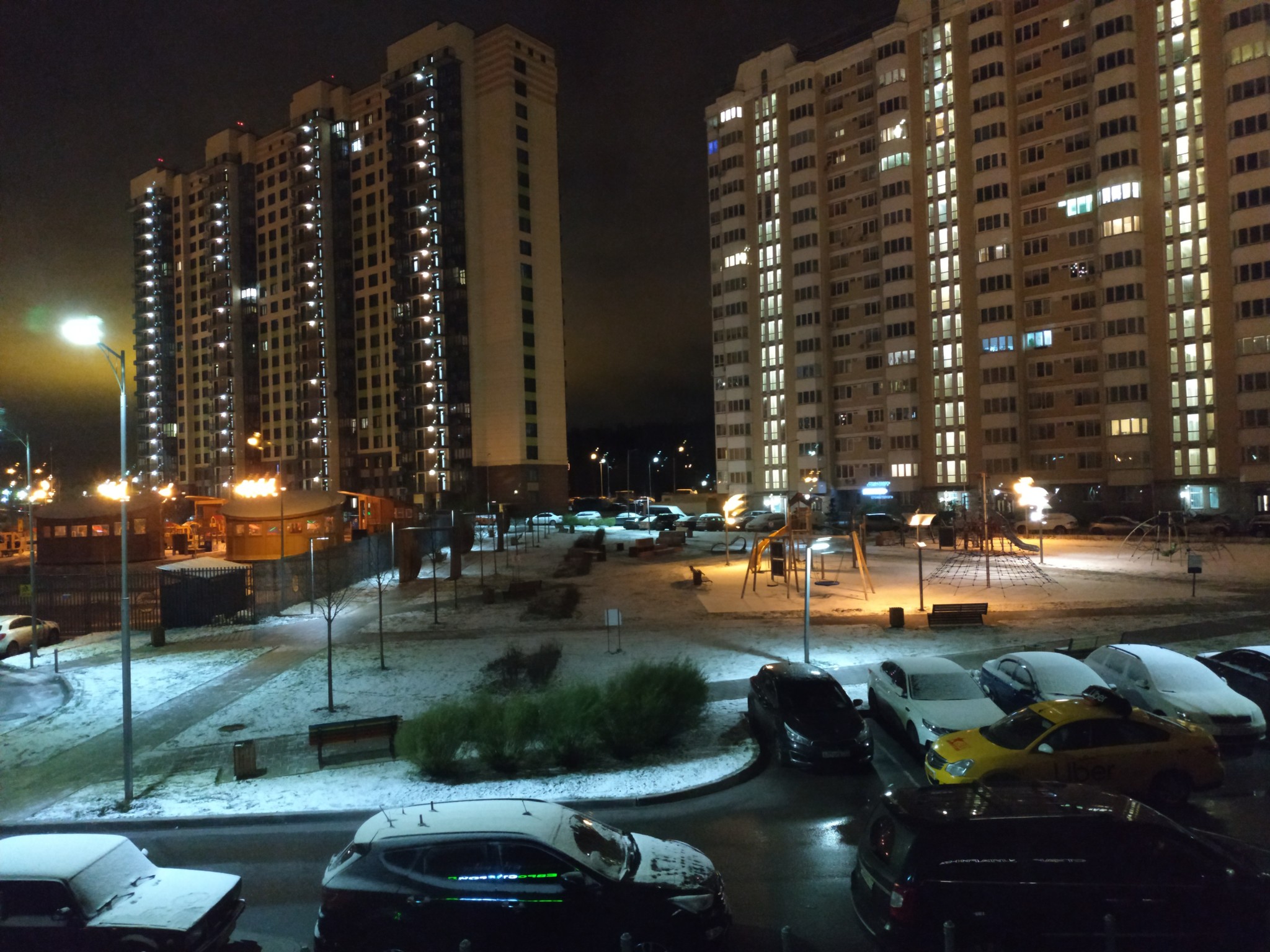 Night in my city... - My, Night, Snow, Silence, Harmony, The winter is coming