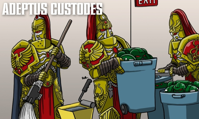 Adeptus Custodes at work - Warhammer 40k, Wh humor, Wh Art, Adeptus Astartes, Adeptus Custodes, Robert Jones