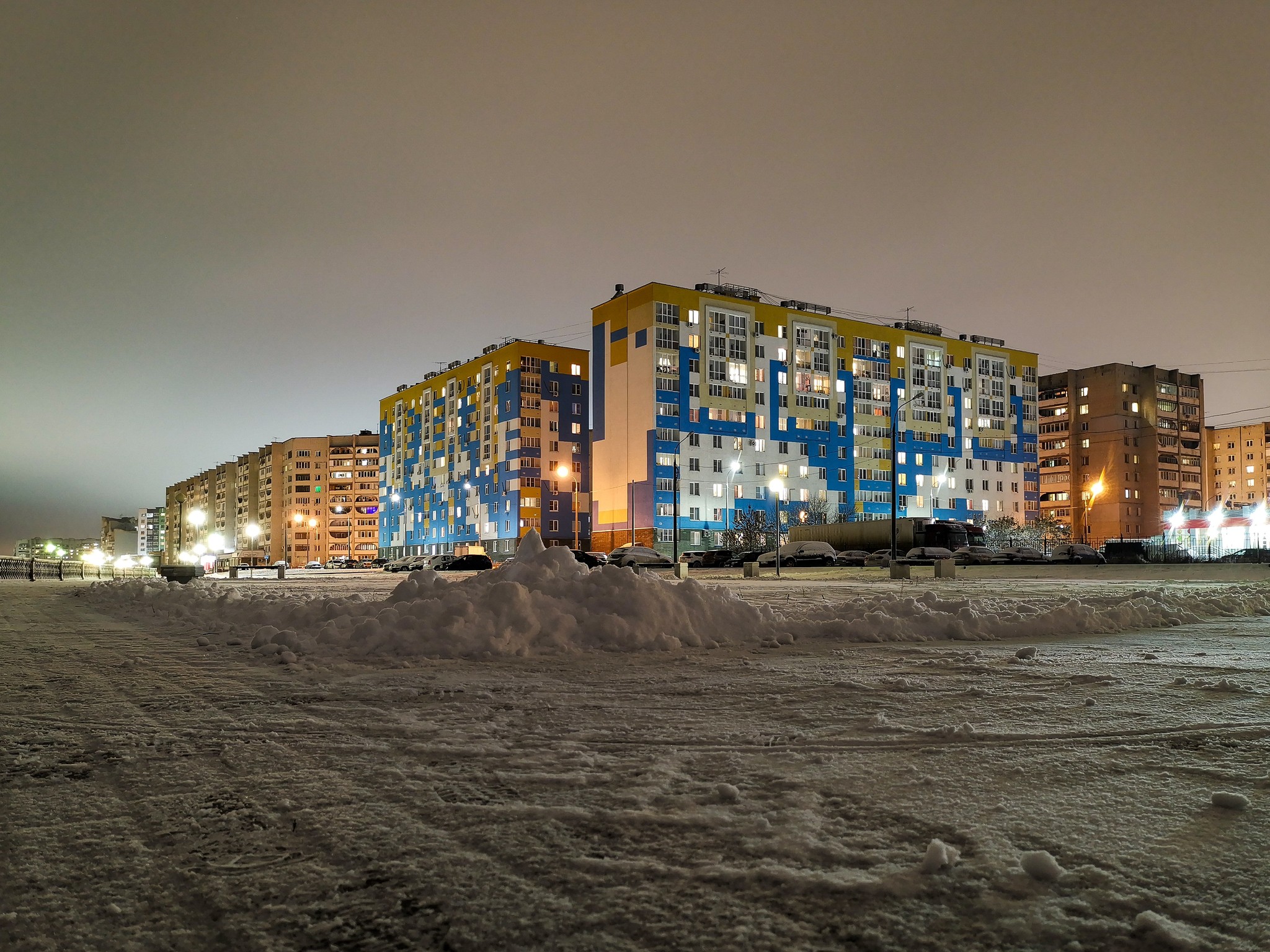 Evening - My, Dzerzhinsk, Mobile photography, Huawei mate 20, Winter, Tangerines, Longpost